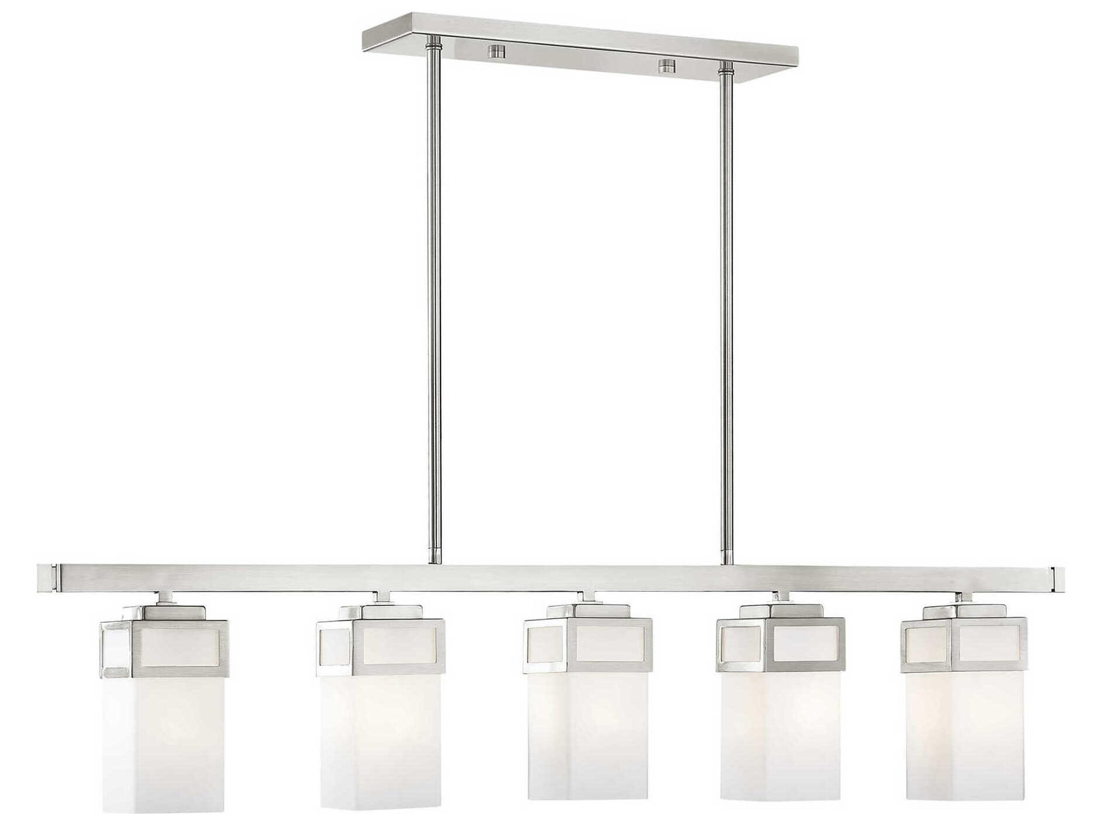 Livex Lighting Harding 5-Light Brushed Nickel Glass Island Pendant