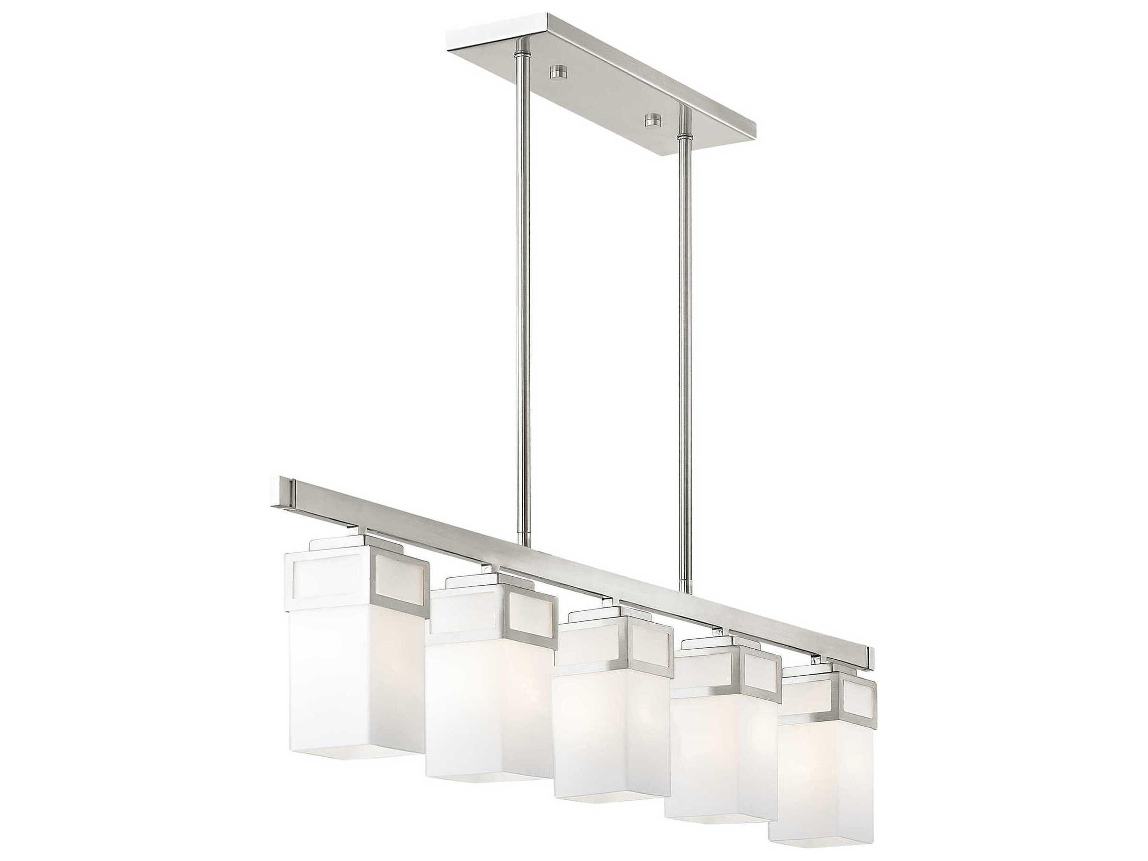 Livex Lighting Harding 5-Light Brushed Nickel Glass Island Pendant