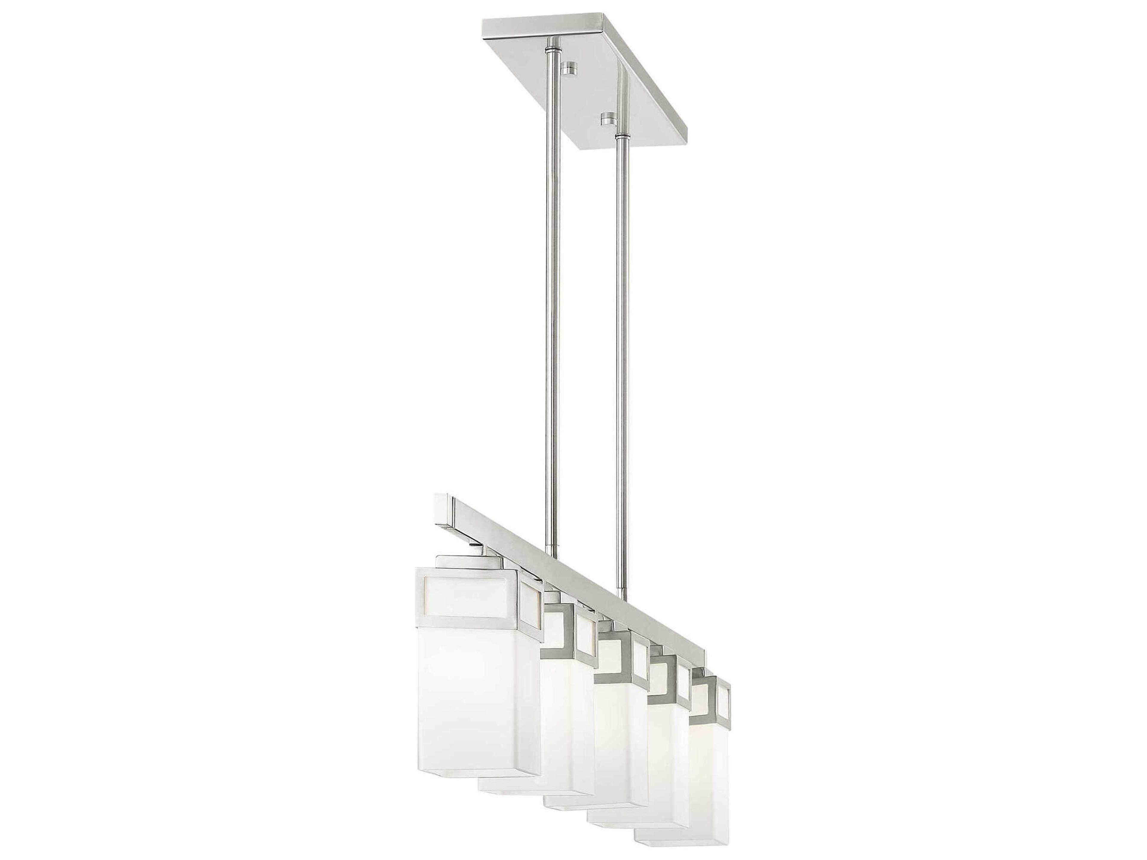 Livex Lighting Harding 5-Light Brushed Nickel Glass Island Pendant