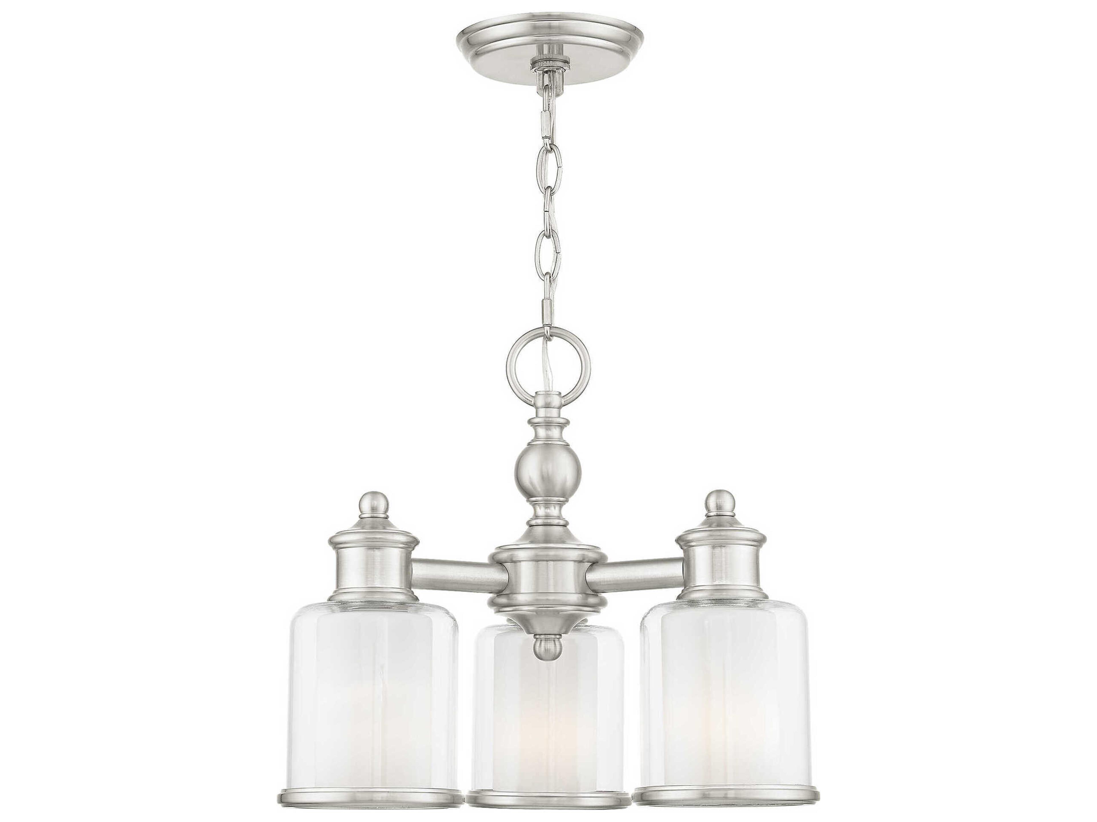 Middlebush 3-Light Brushed Nickel Glass Cylinder Chandelier
