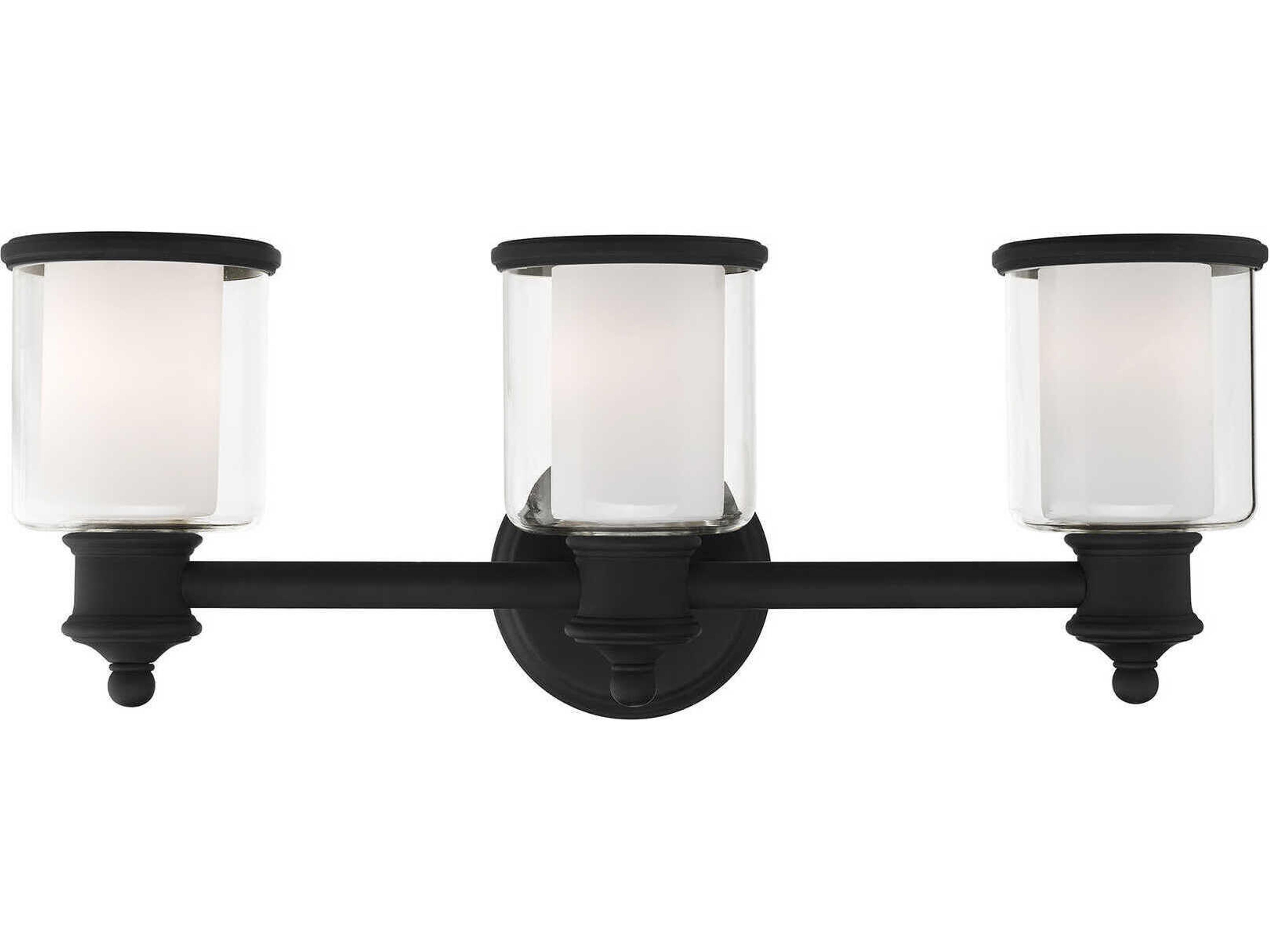 Middlebush 3-Light Black Glass Vanity Light