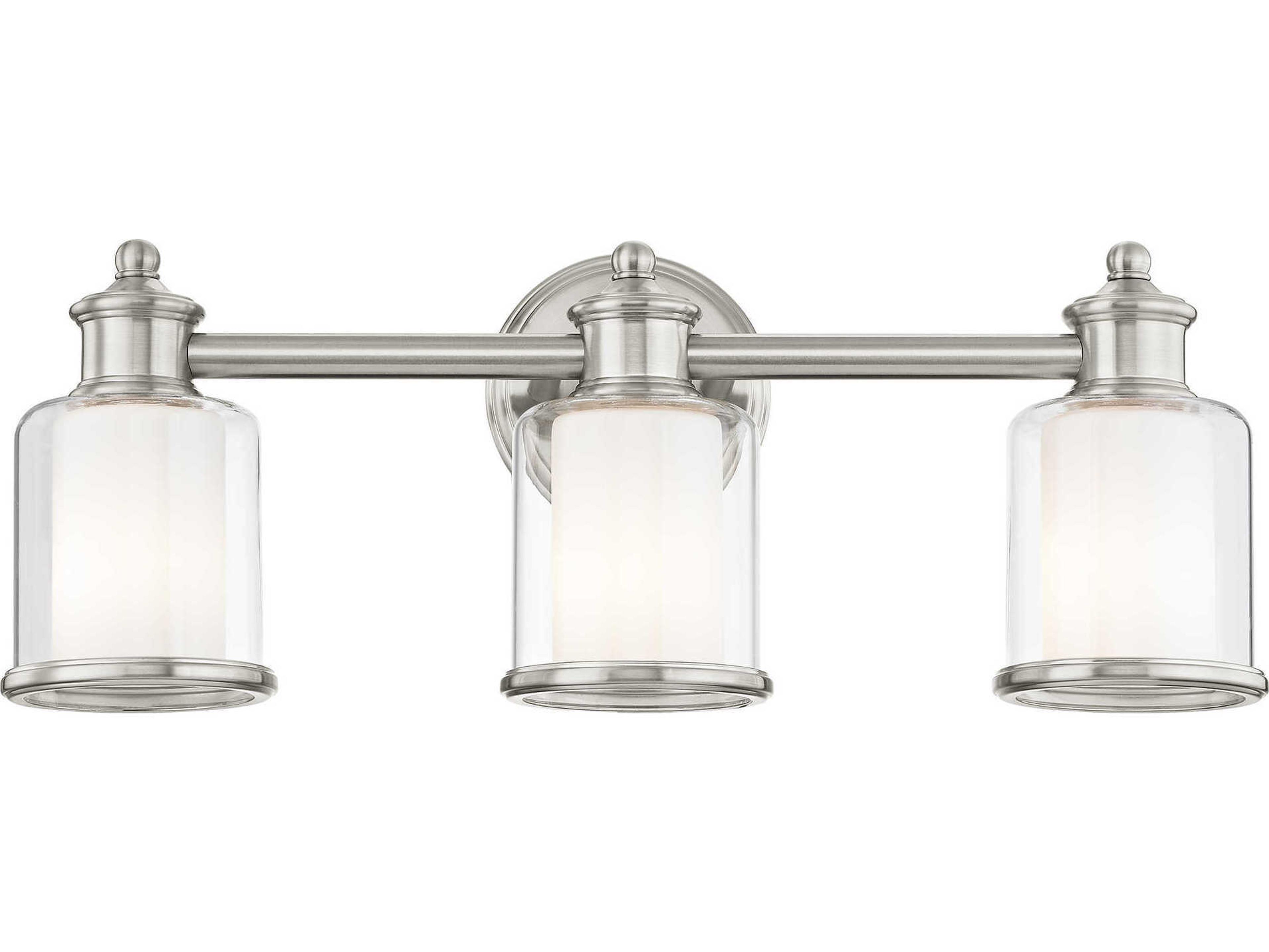 Middlebush 3-Light Brushed Nickel Glass Vanity Light