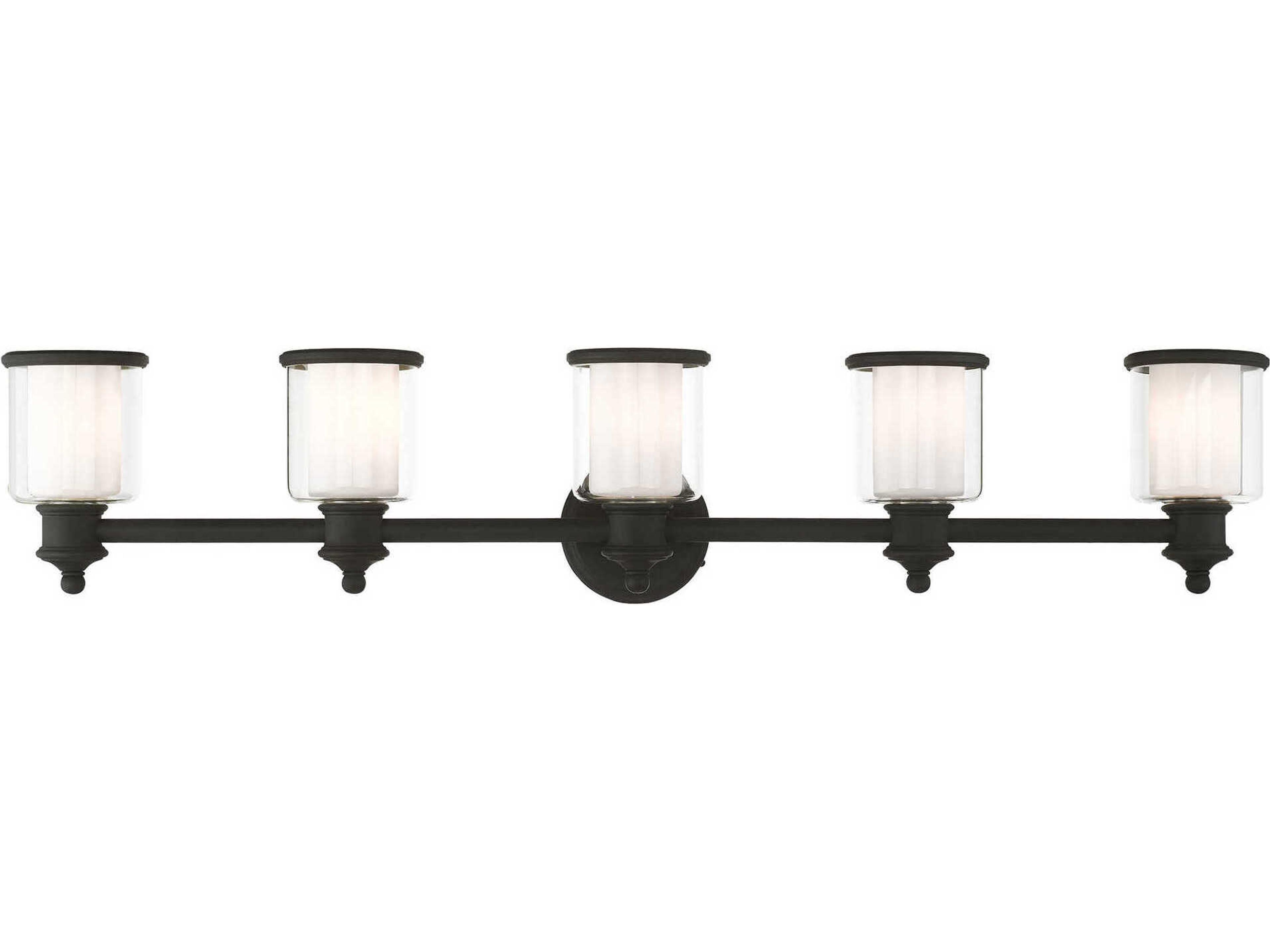 Middlebush 5-Light Black Glass Vanity Light