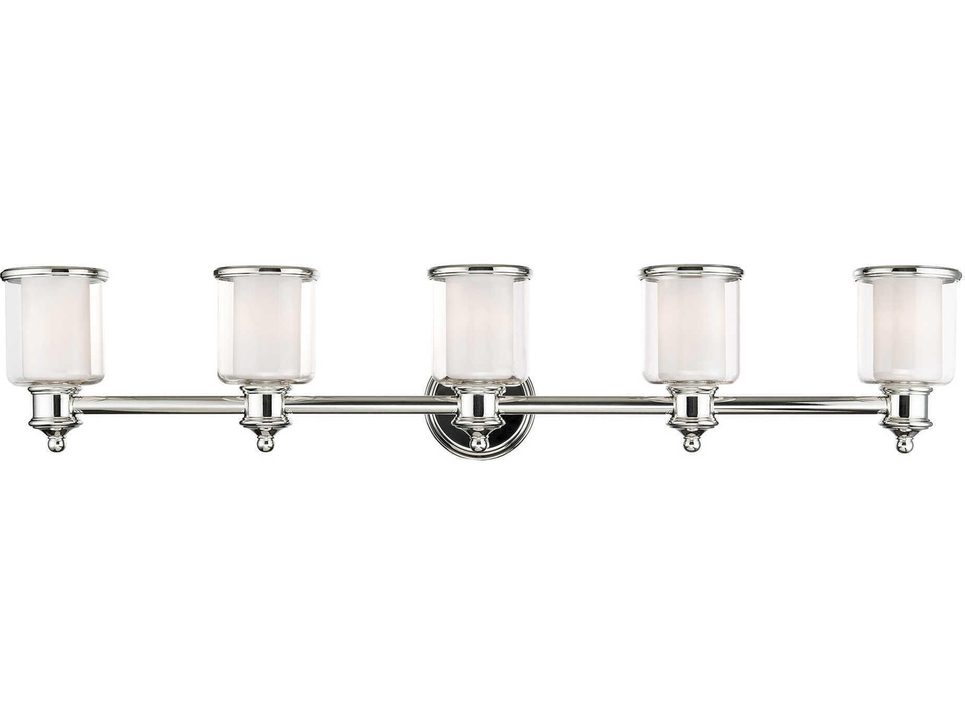 Middlebush 5-Light Polished Nickel Glass Vanity Light