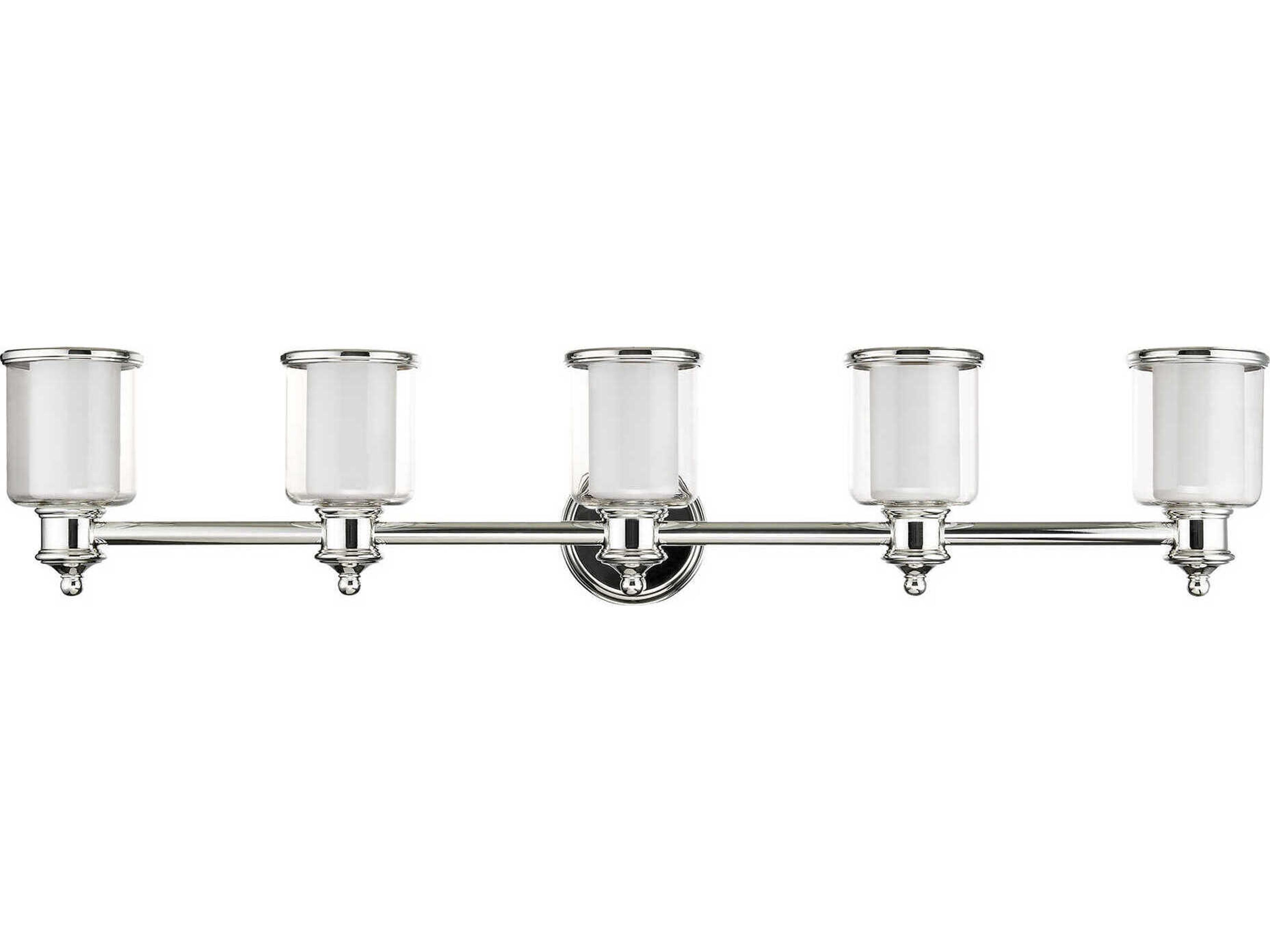Livex Lighting Middlebush 5-Light Polished Nickel Glass Vanity Light