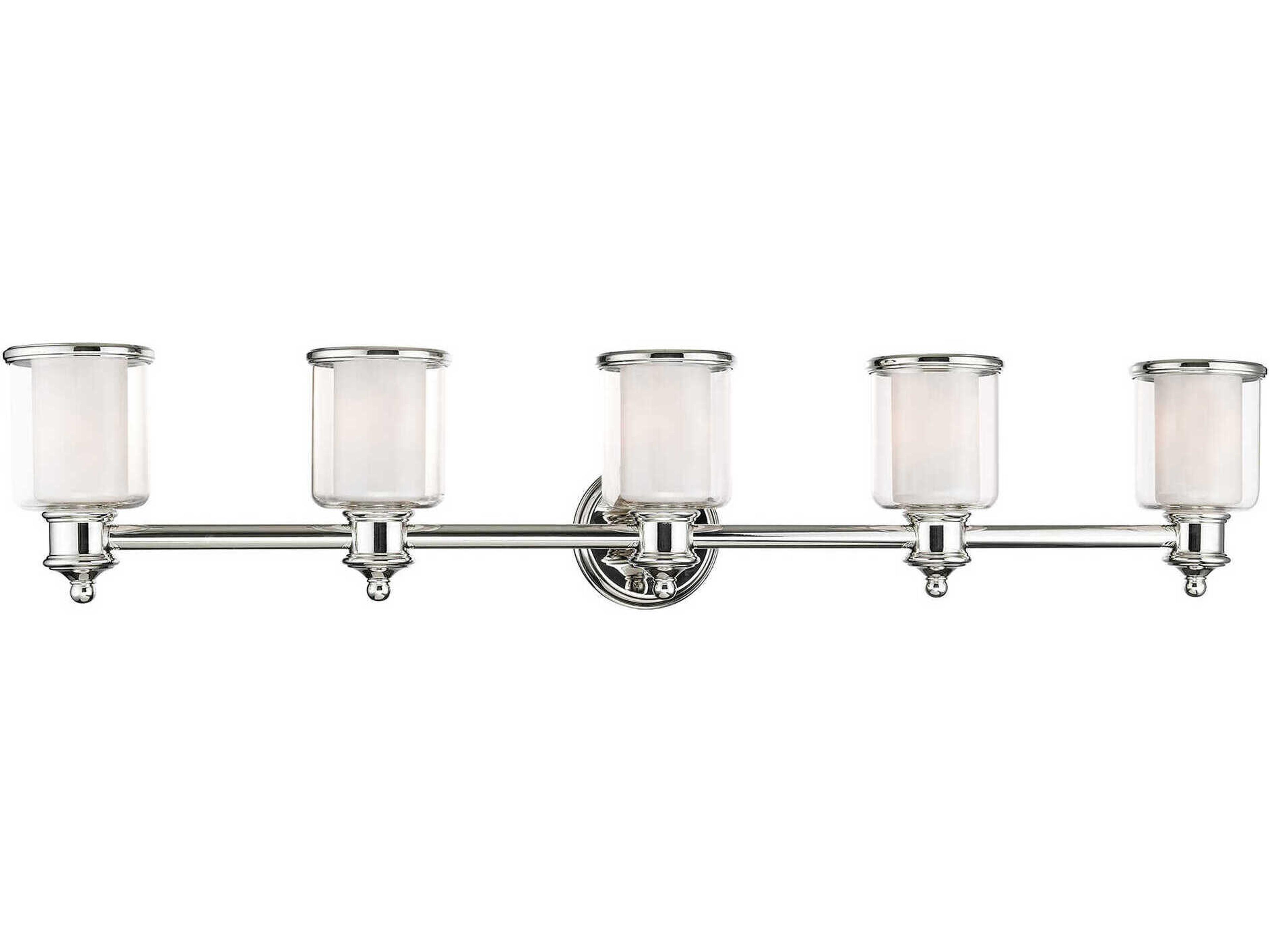 Livex Lighting Middlebush 5-Light Polished Nickel Glass Vanity Light