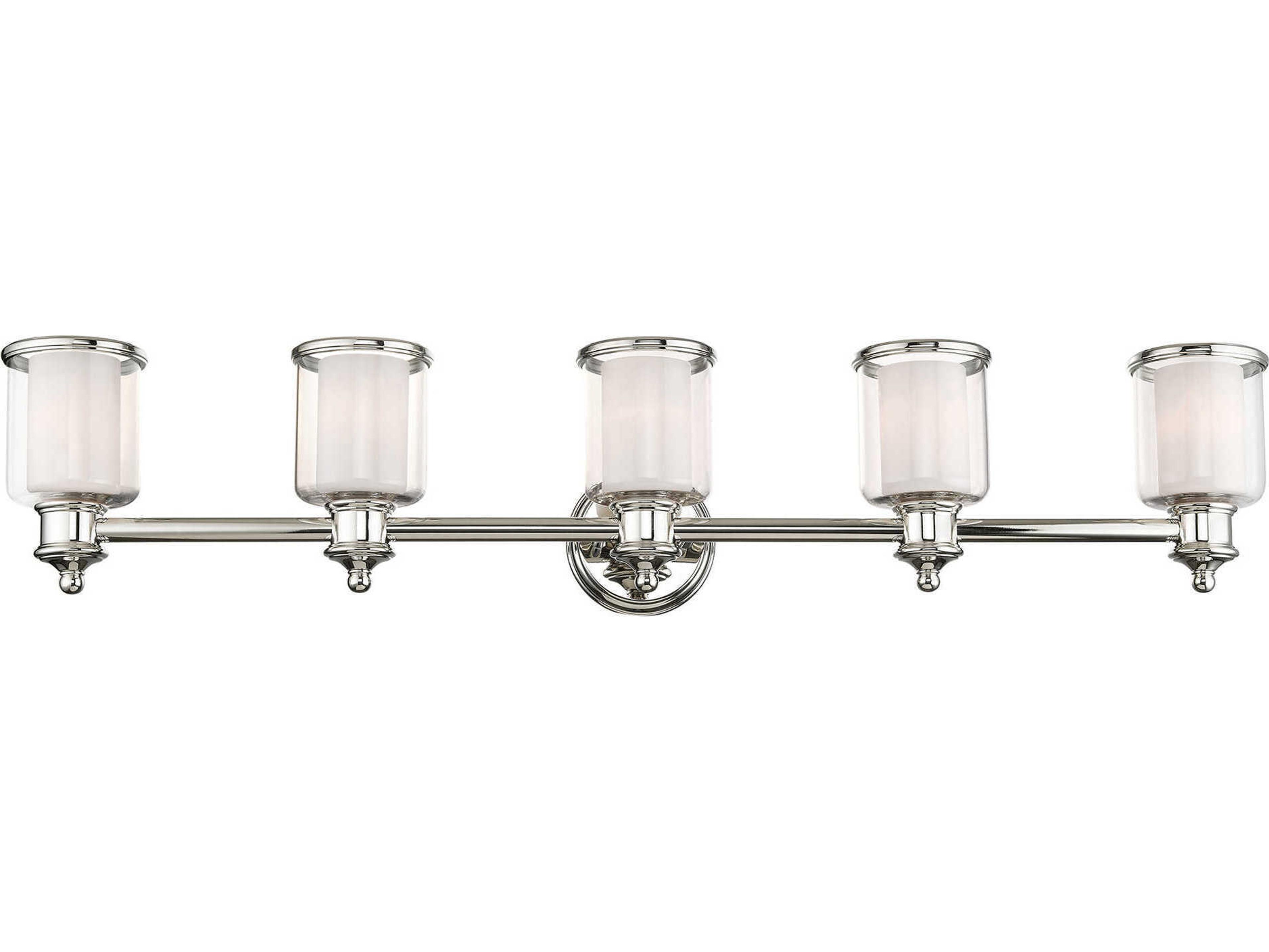 Livex Lighting Middlebush 5-Light Polished Nickel Glass Vanity Light