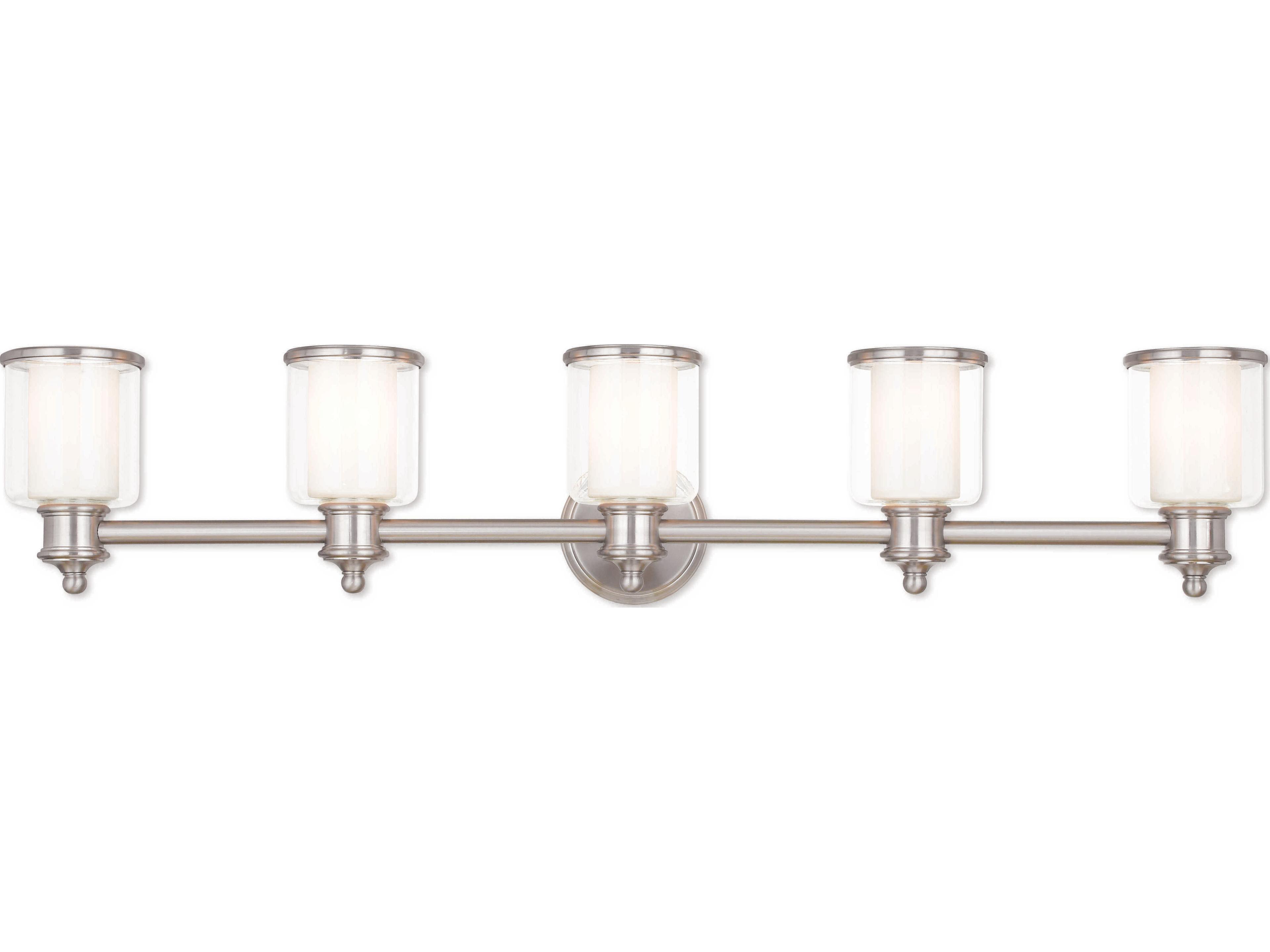 Middlebush 5-Light Brushed Nickel Glass Vanity Light
