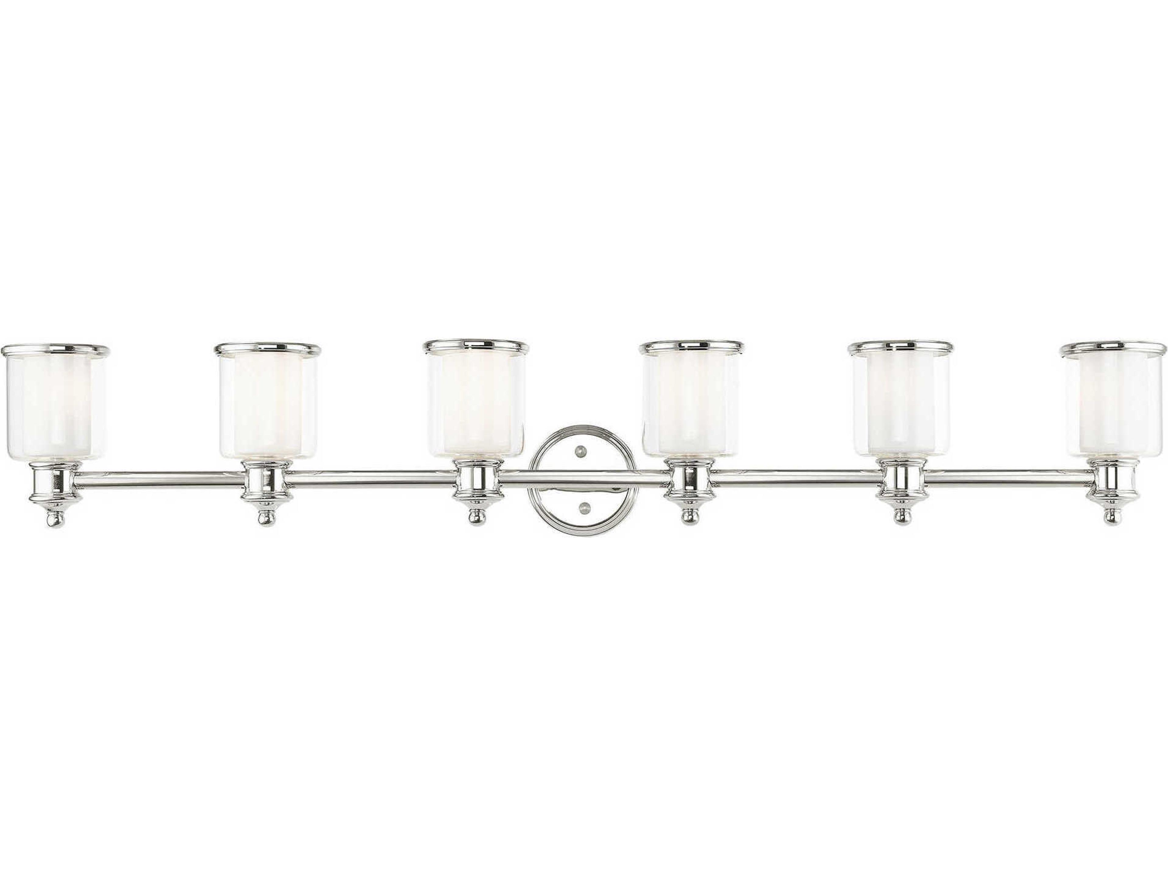 Middlebush 6-Light Polished Nickel Glass Vanity Light