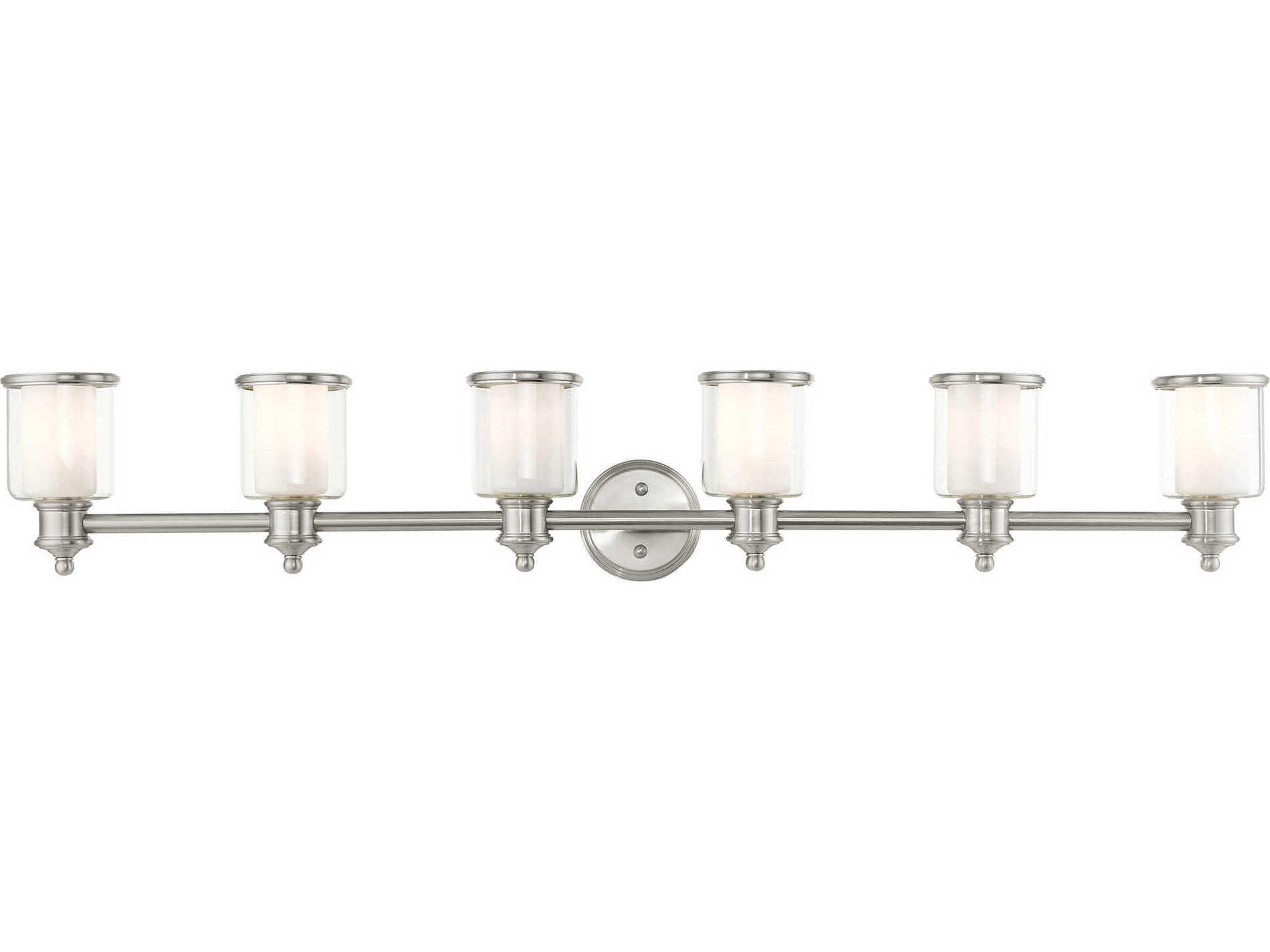 Middlebush 6-Light Brushed Nickel Glass Vanity Light