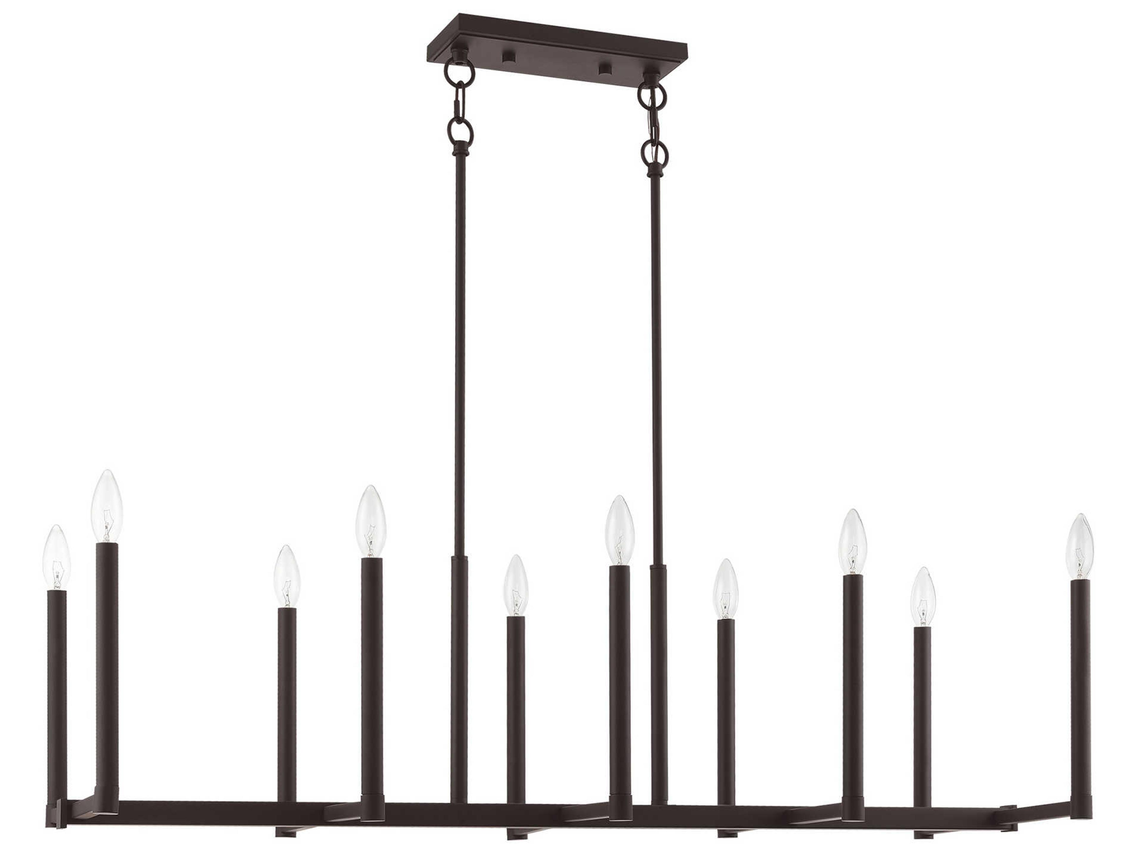 Livex Lighting Alpine 10-Light Bronze Linear Island Pendant
