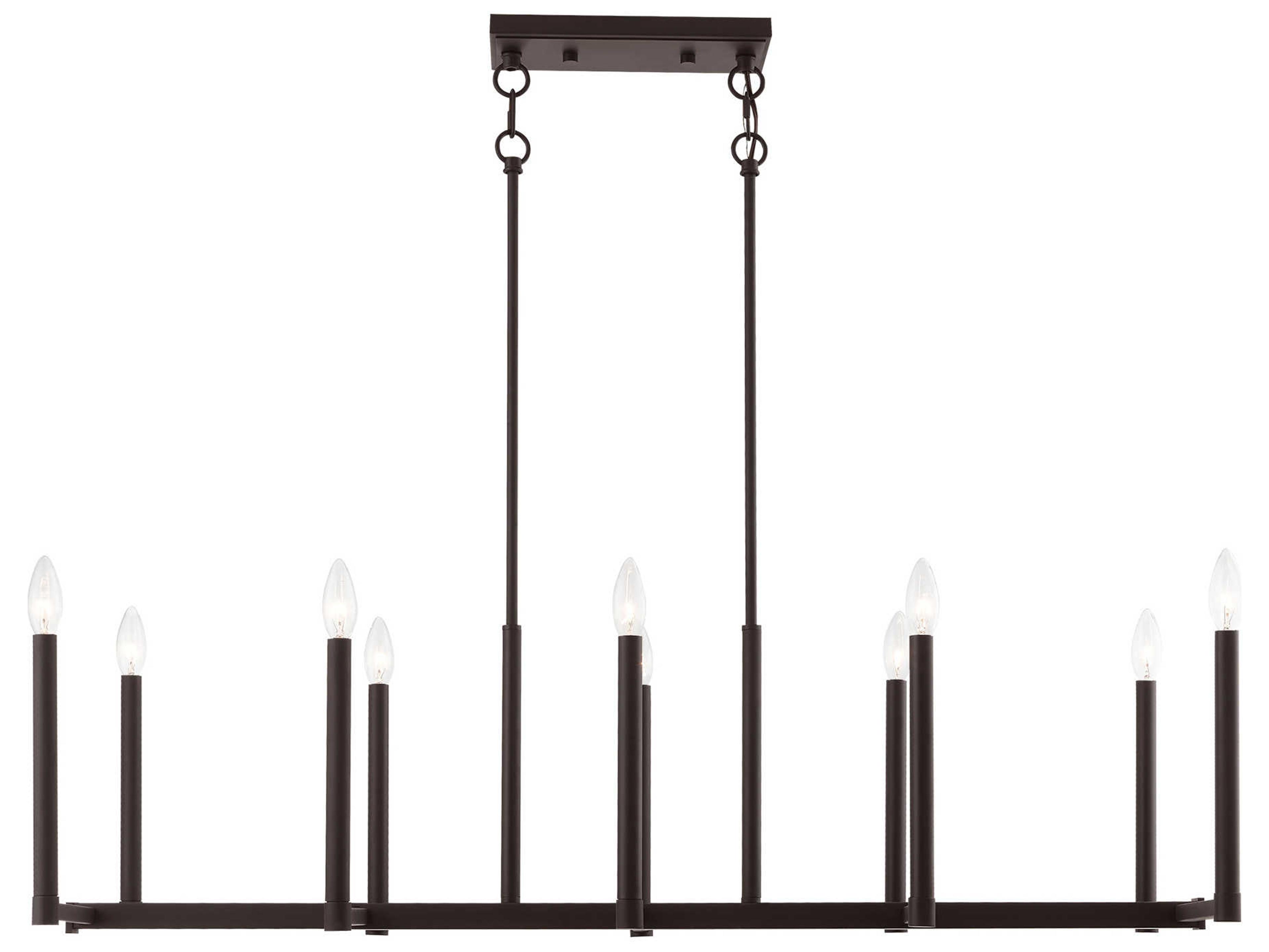 Livex Lighting Alpine 10-Light Bronze Linear Island Pendant