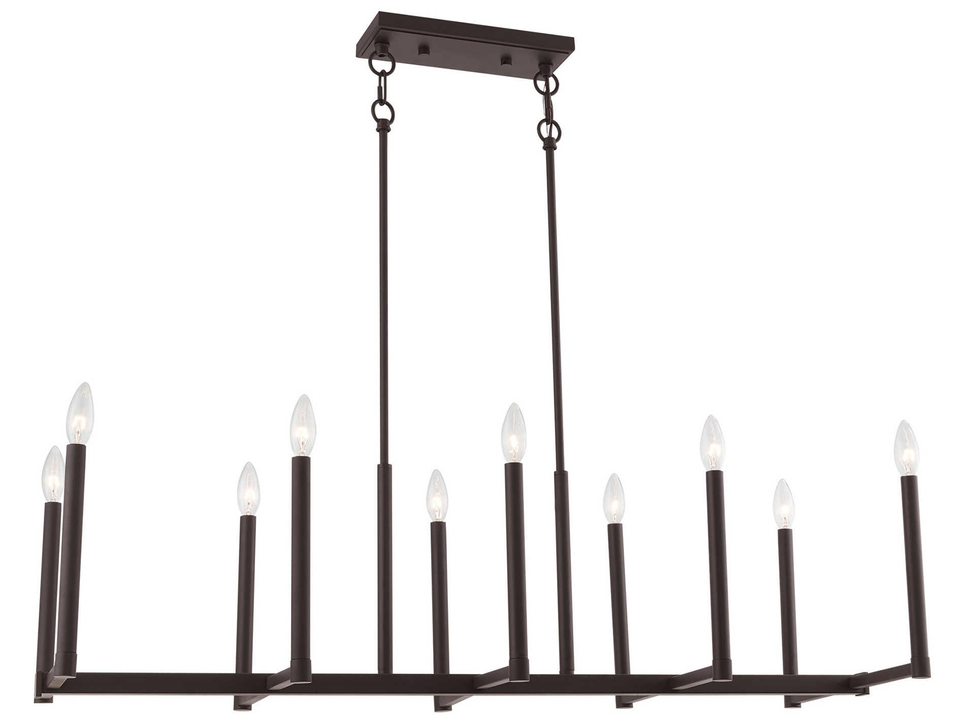 Livex Lighting Alpine 10-Light Bronze Linear Island Pendant