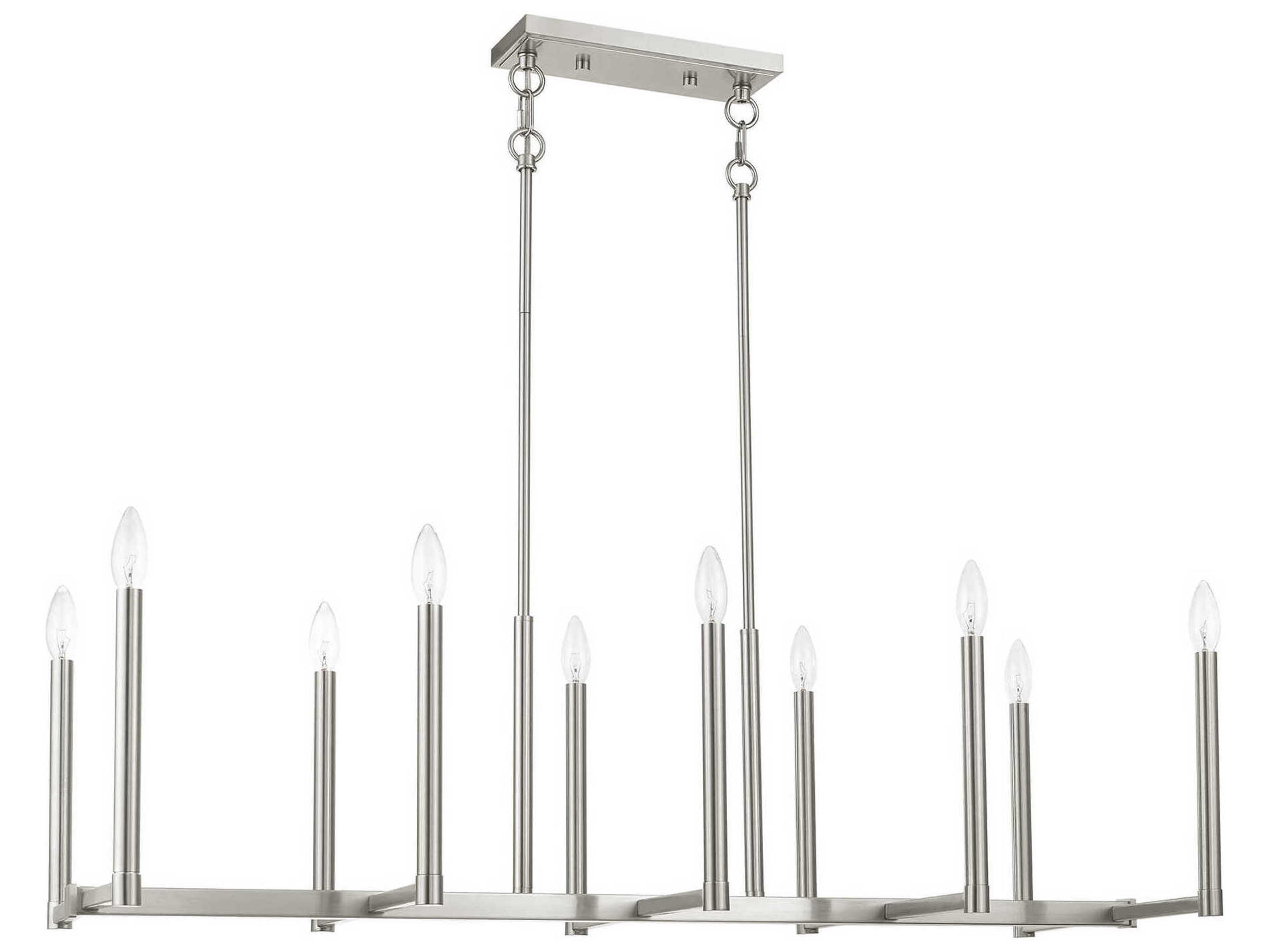 Livex Lighting Alpine 10-Light Brushed Nickel Island Pendant