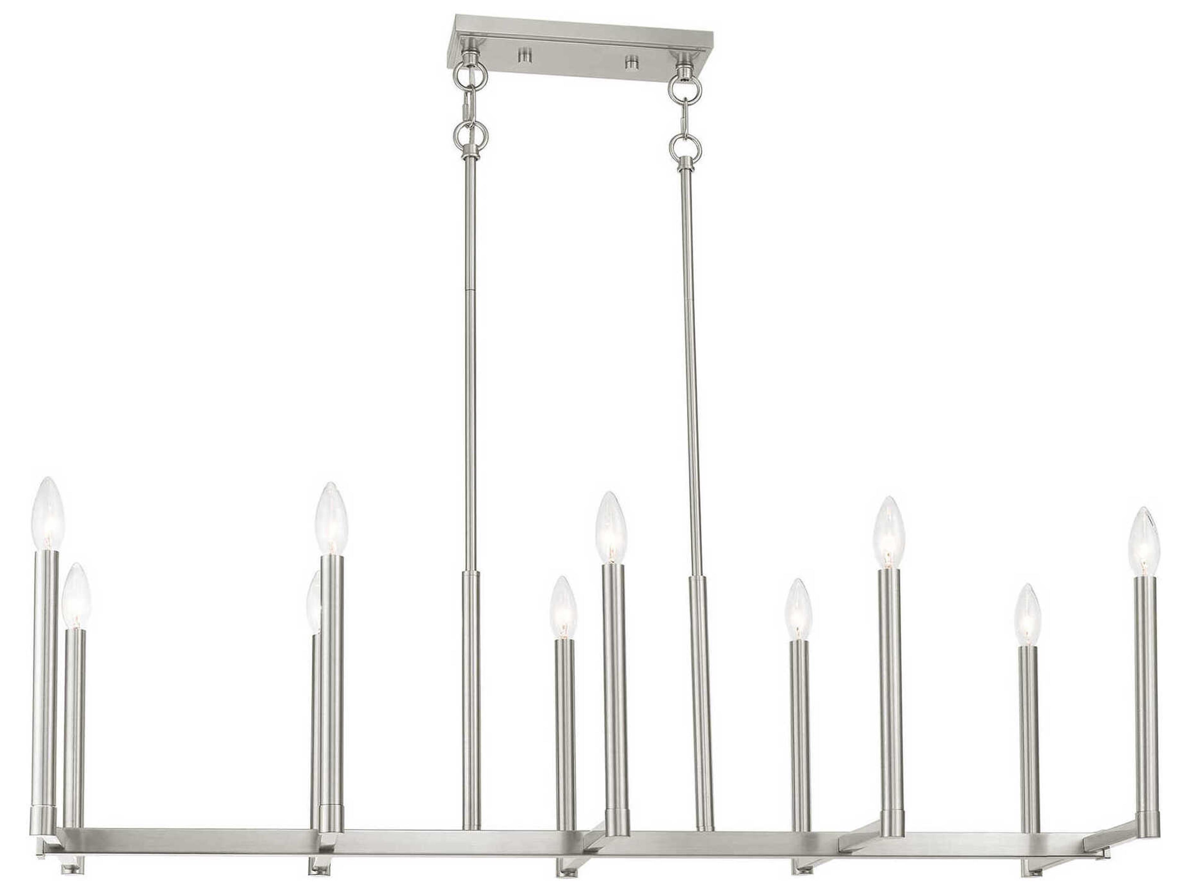 Livex Lighting Alpine 10-Light Brushed Nickel Island Pendant