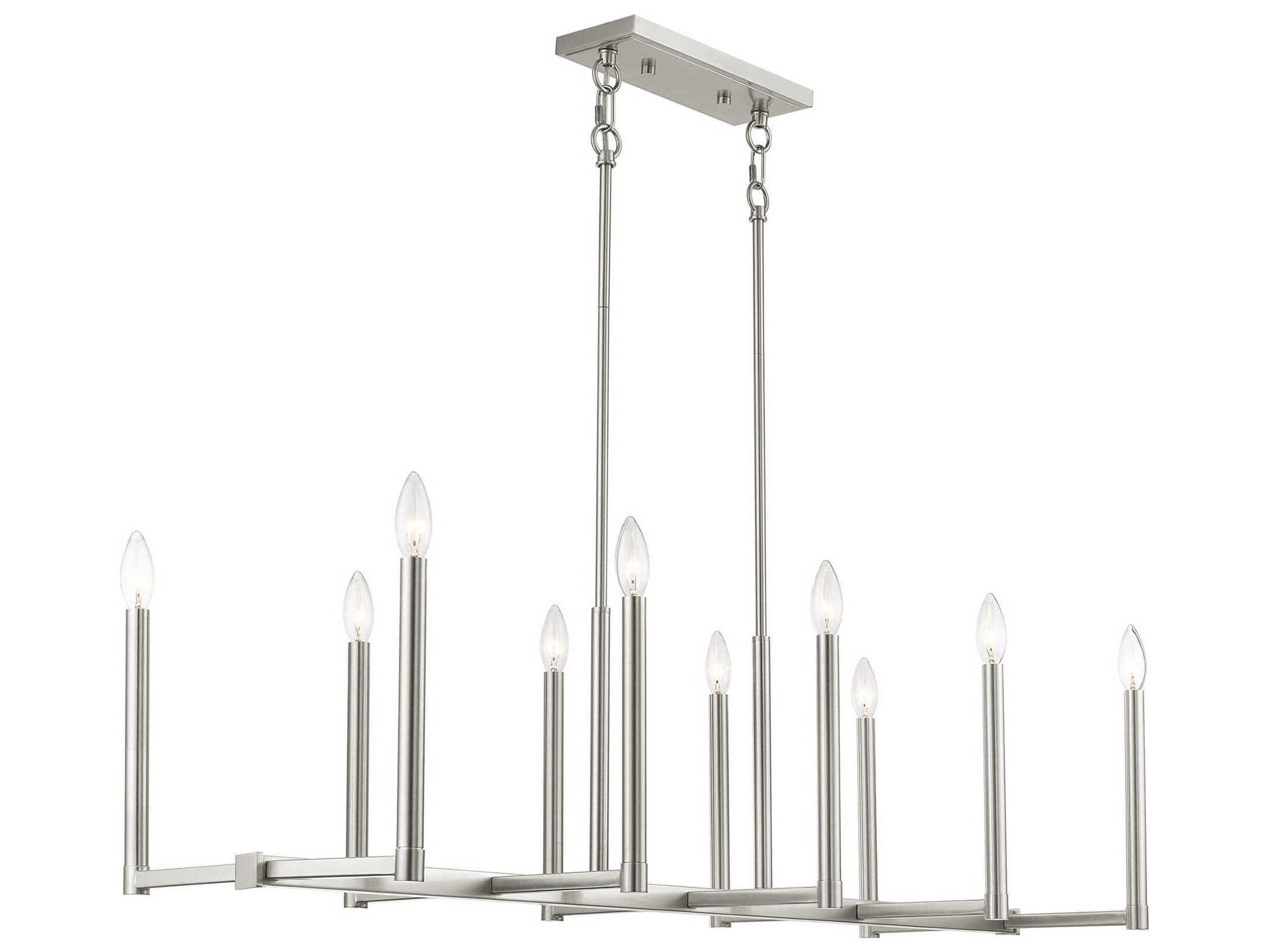 Livex Lighting Alpine 10-Light Brushed Nickel Island Pendant