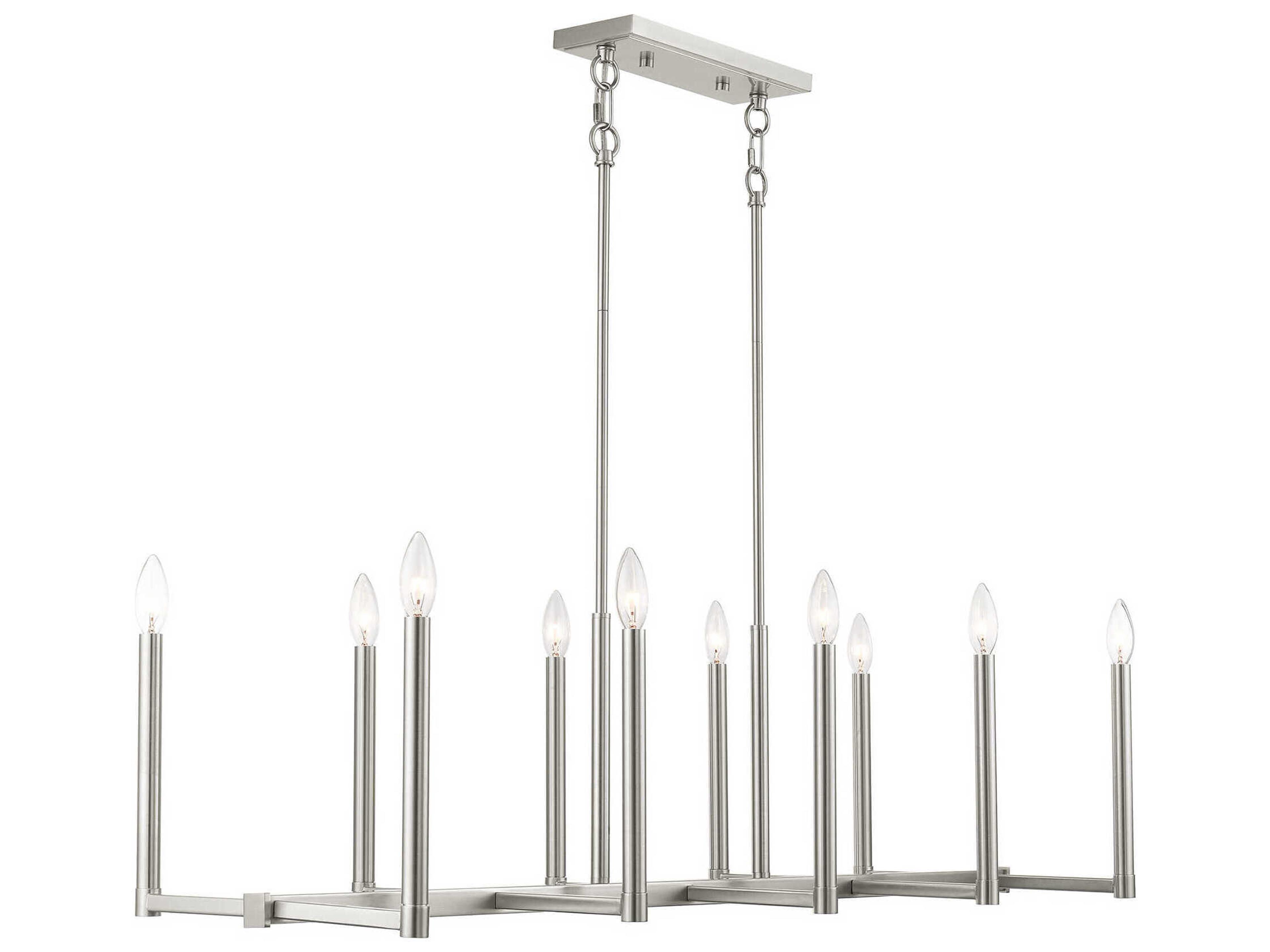 Livex Lighting Alpine 10-Light Brushed Nickel Island Pendant
