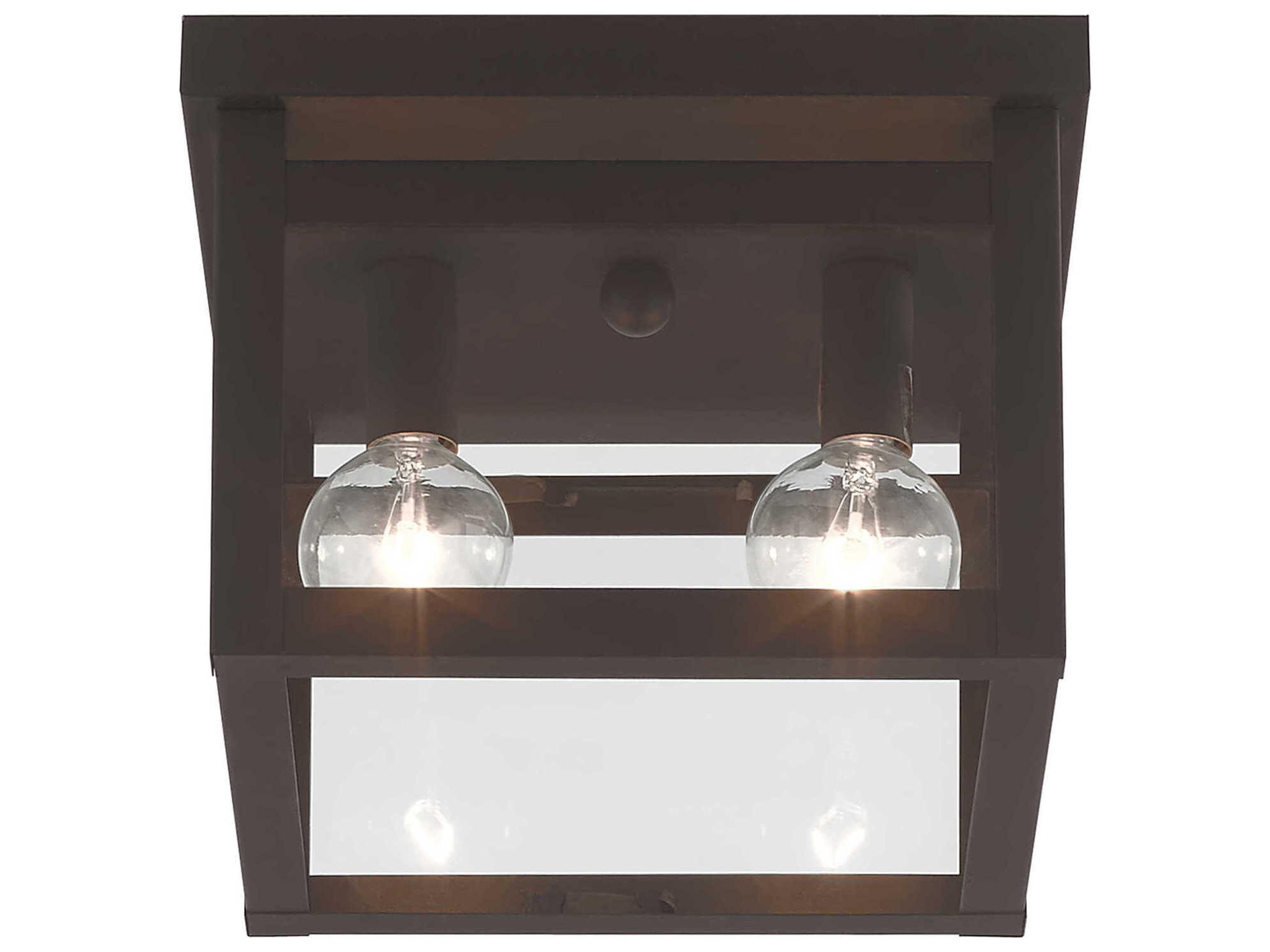 Livex Lighting Milford 2-Light Bronze Glass Flush Mount