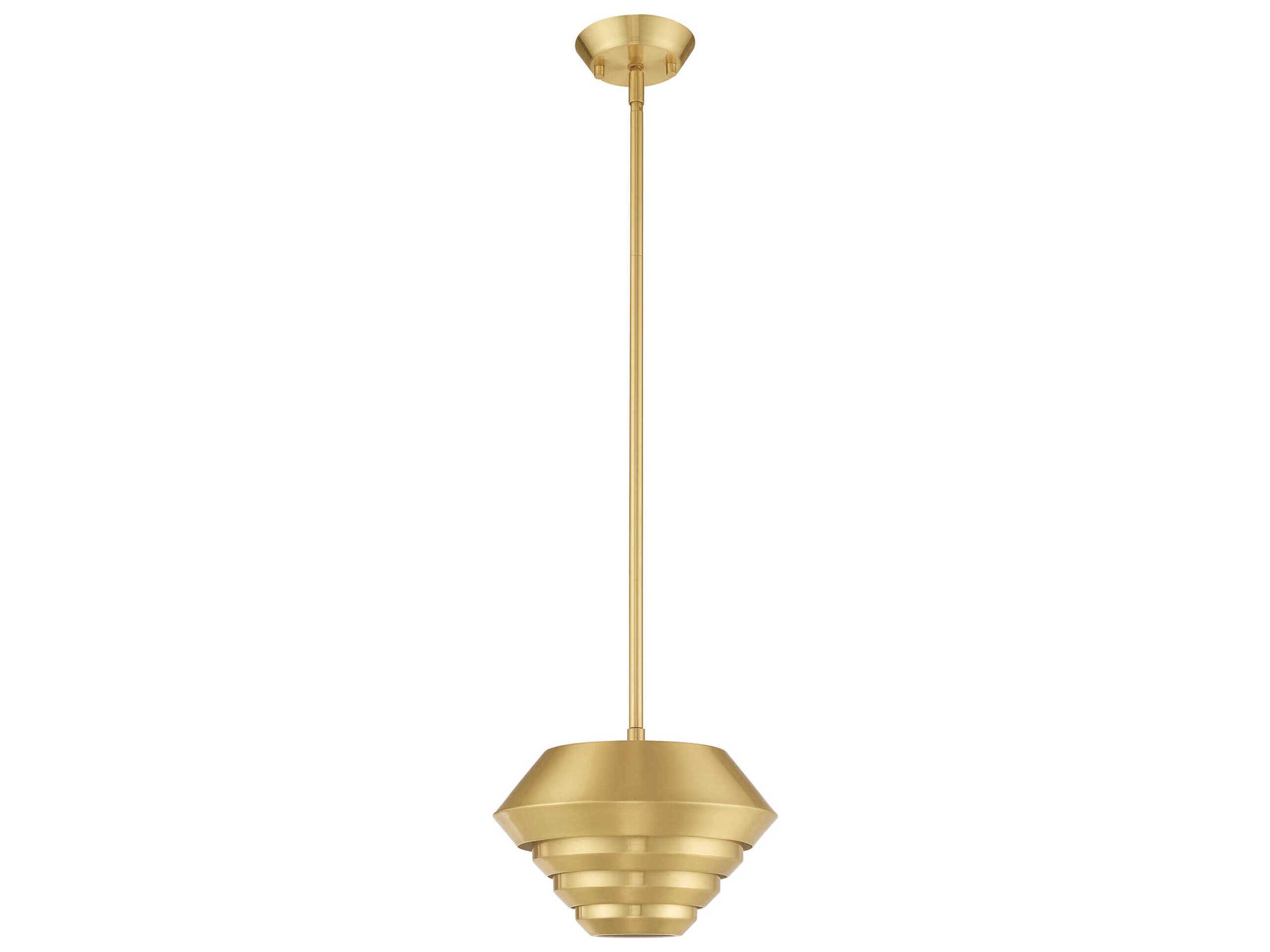 Livex Lighting Amsterdam 1-Light Satin Brass Mini Pendant