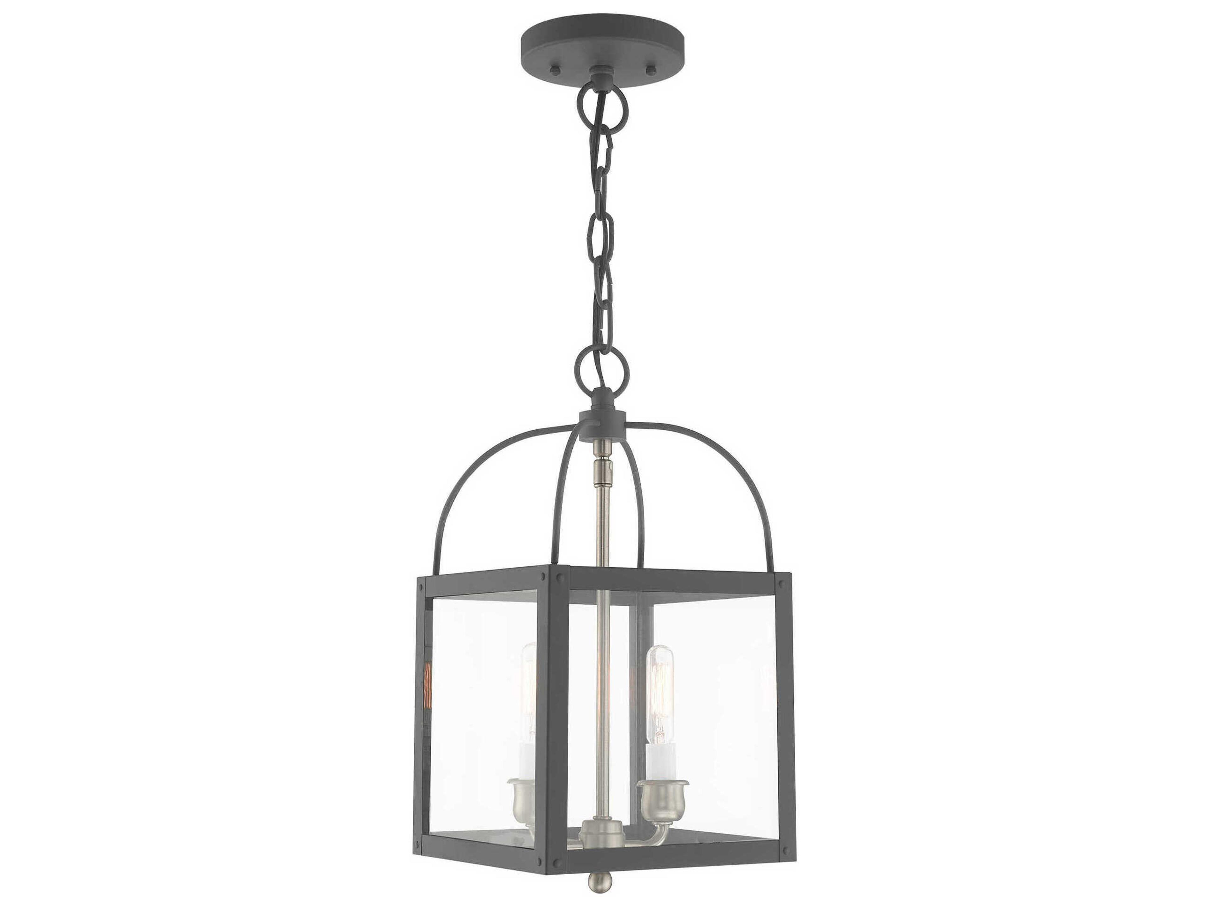 Milford 2-Light Scandinavian Gray Glass Mini Pendant