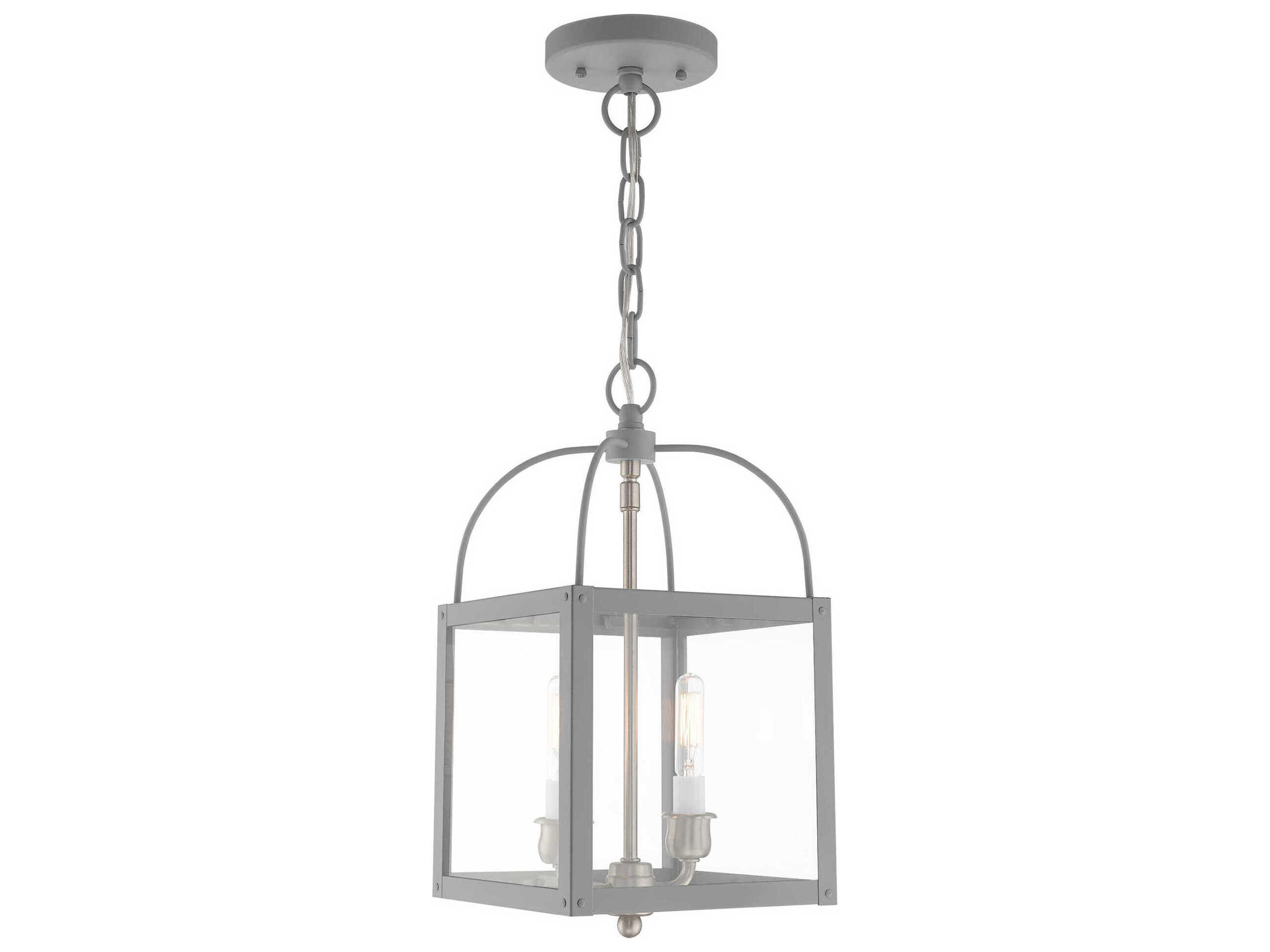 Milford 2-Light Nordic Gray Glass Mini Pendant