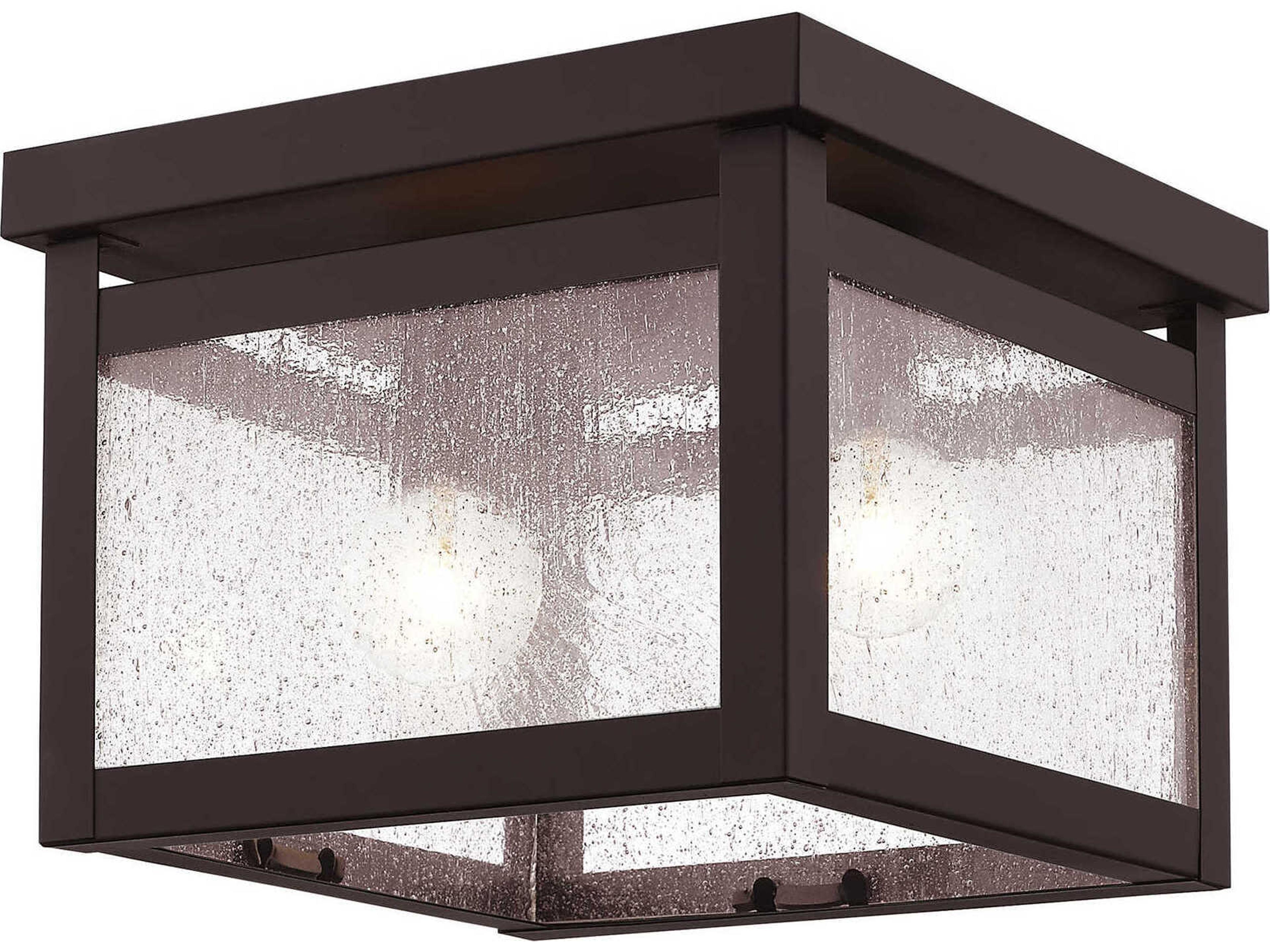 Milford 2-Light Bronze Glass Flush Mount