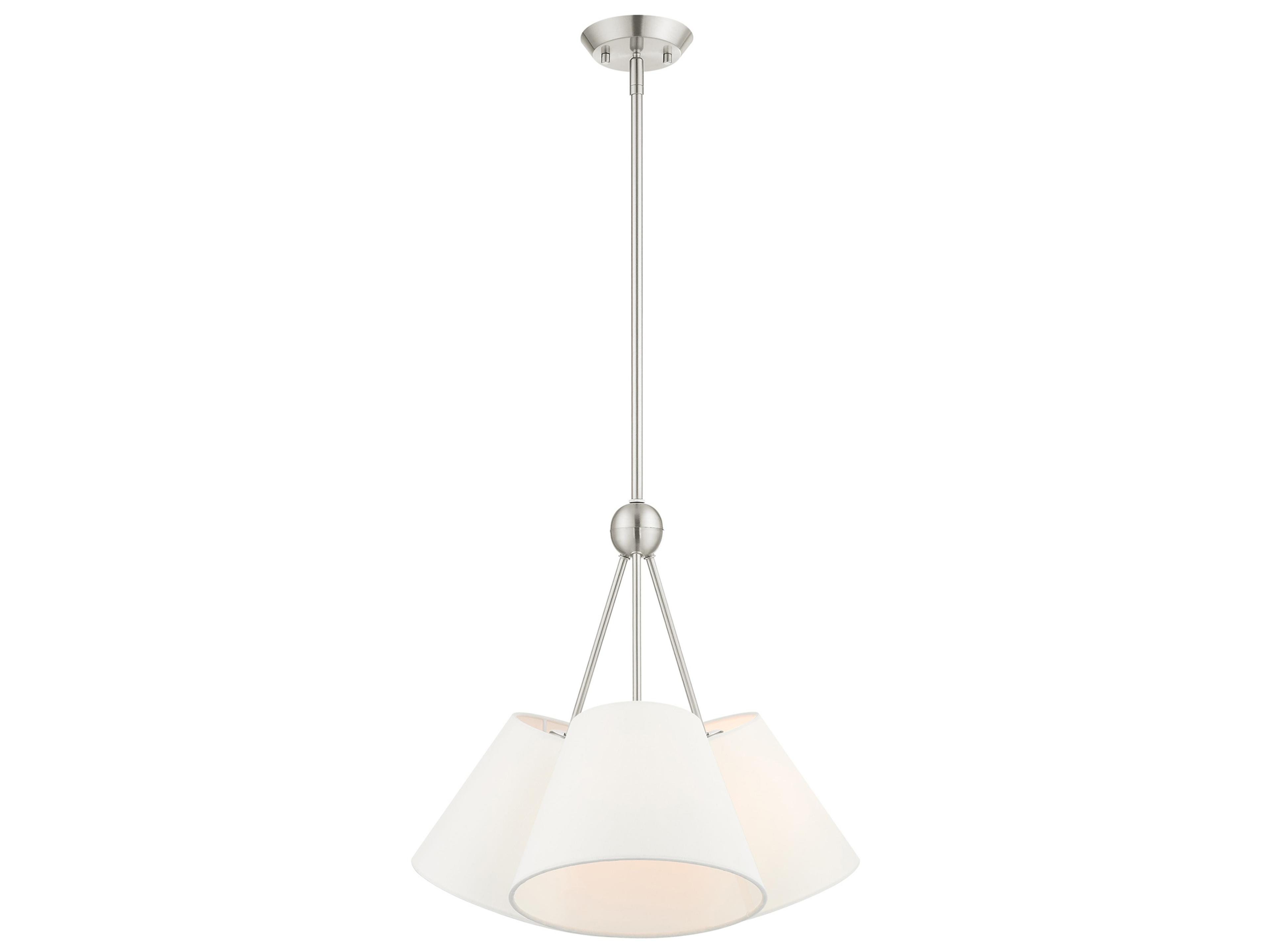 Prato 3-Light Brushed Nickel White Empire Geometric Pendant