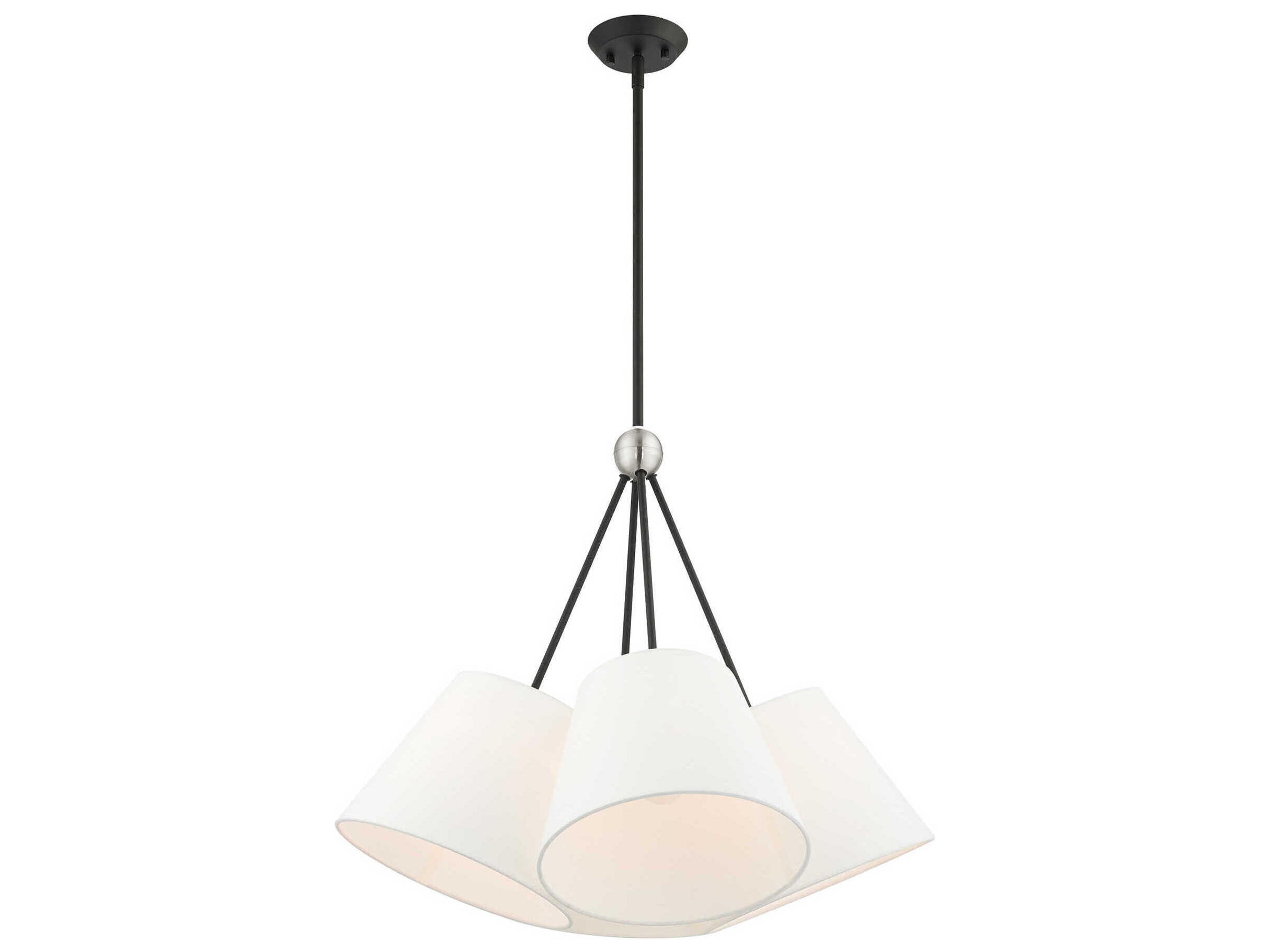 Prato 4-Light Black White Empire Geometric Pendant