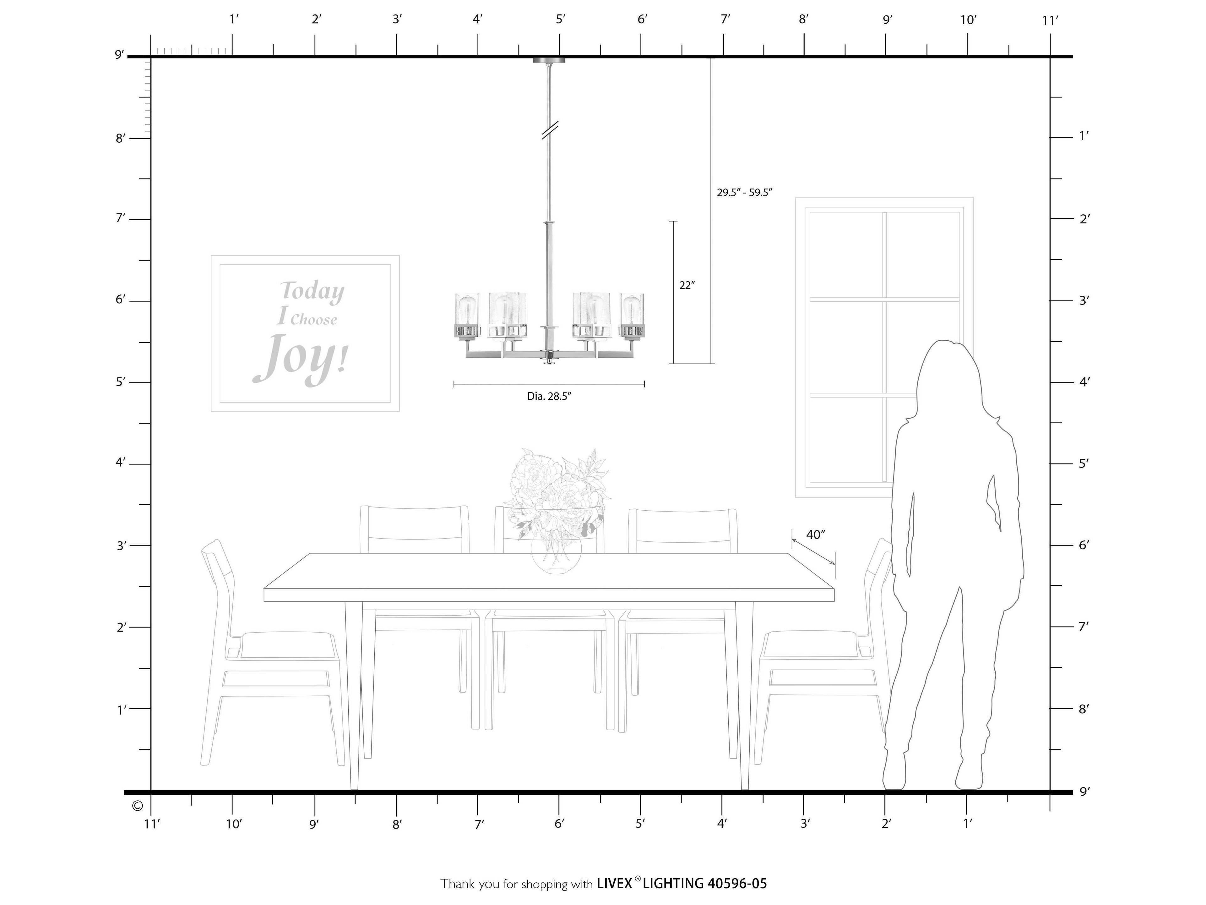 Livex Lighting Harding 6-Light Polished Chrome Glass Cylinder Chandelier
