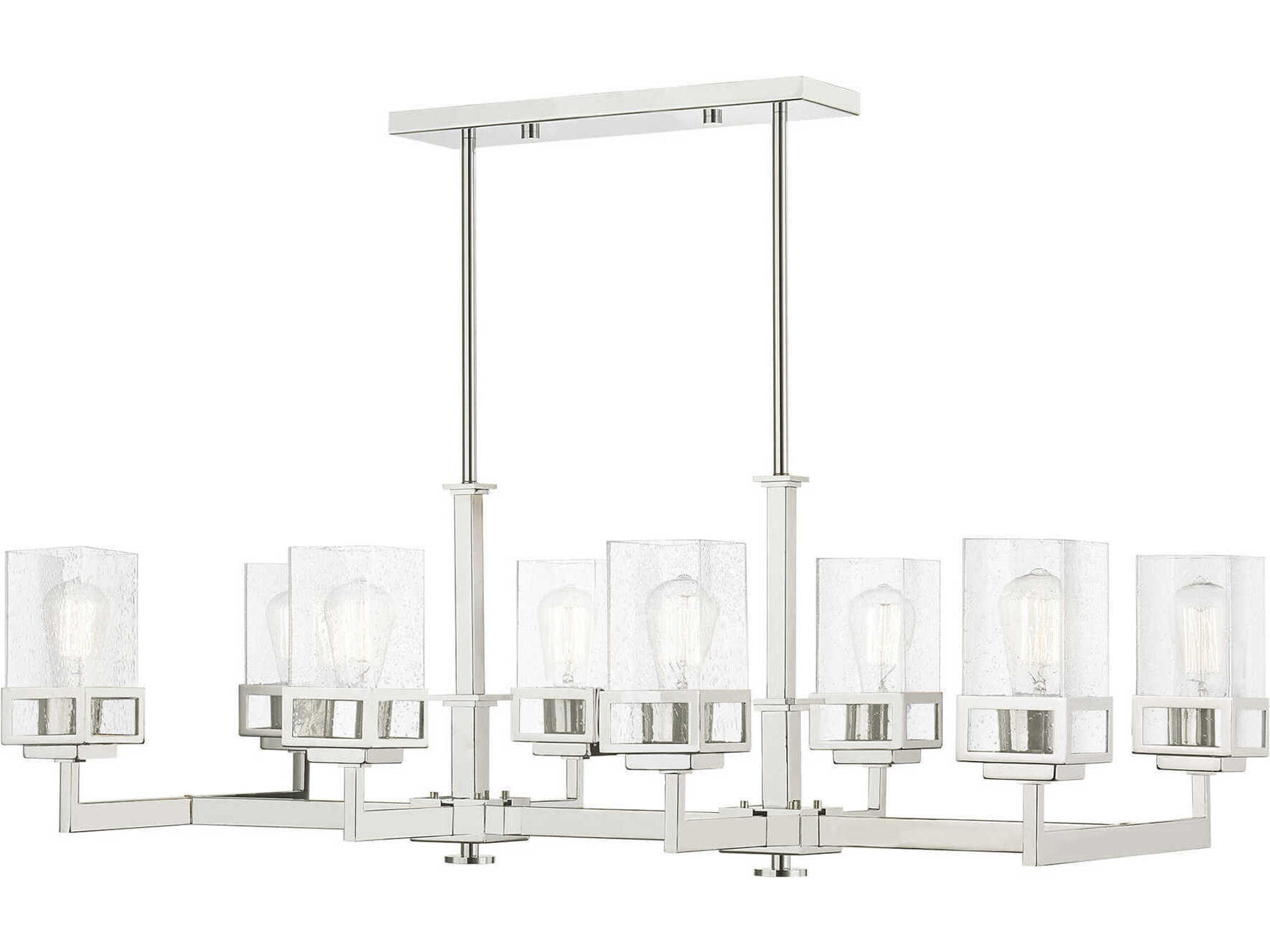Harding 8-Light Polished Chrome Glass Island Pendant