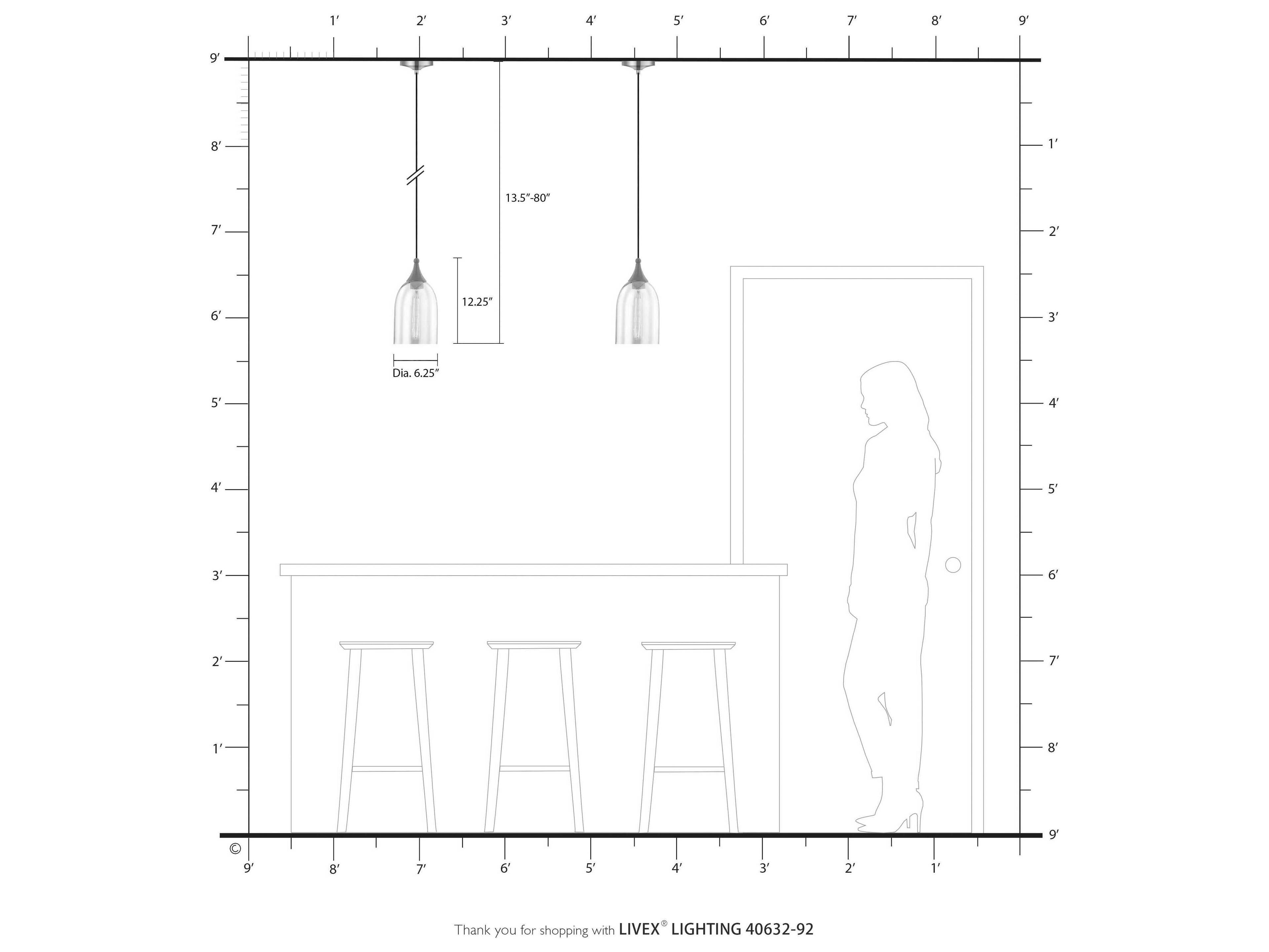 Livex Lighting Art Glass 1-Light English Bronze Clear Bell Mini Pendant