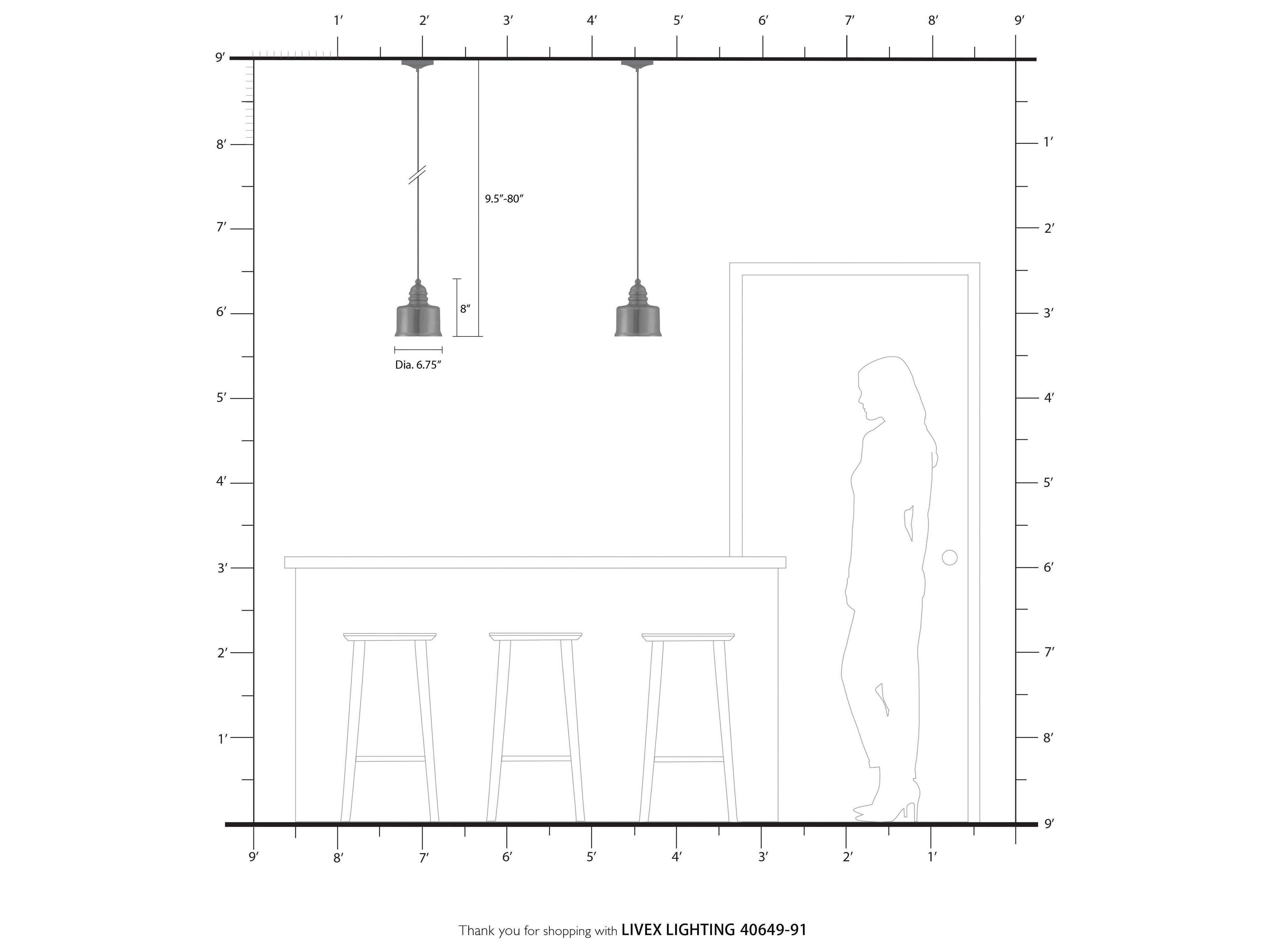 Livex Lighting Art Glass 1-Light Brushed Nickel Clear Drum Mini Pendant