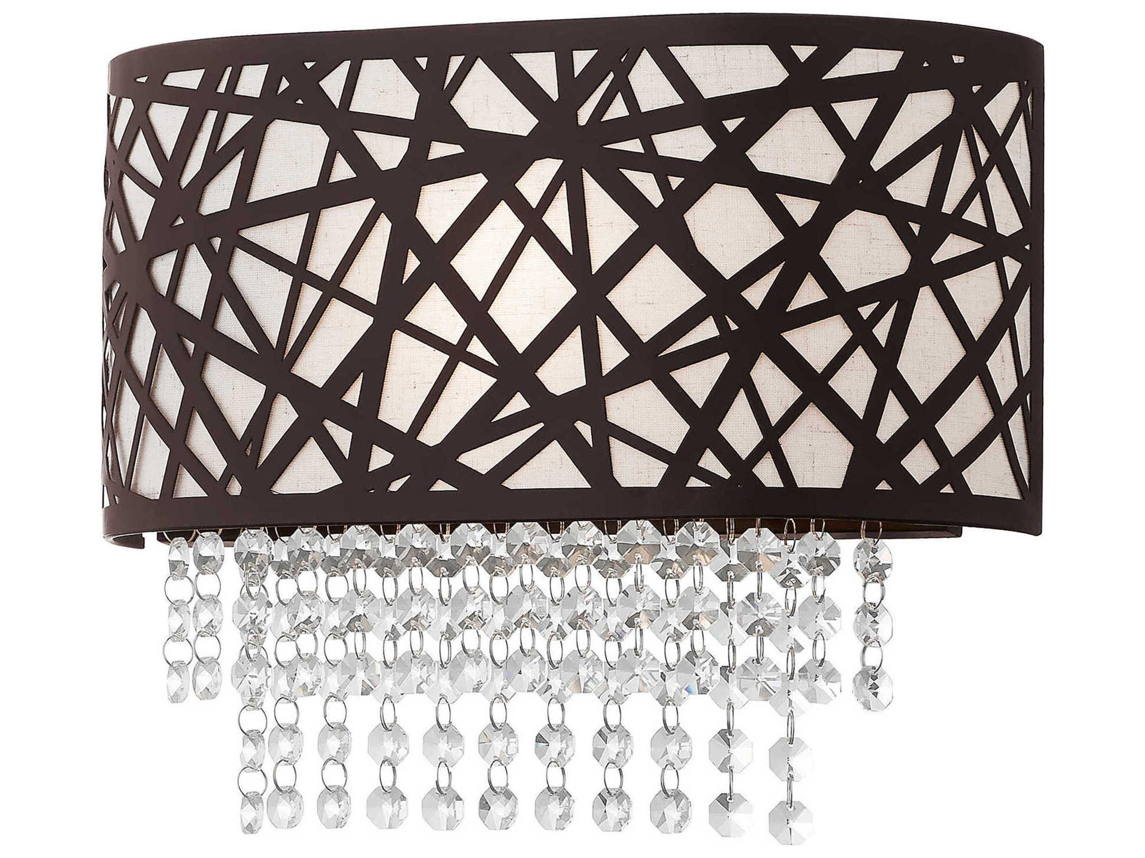 Livex Lighting Allendale 1-Light Bronze Crystal Wall Sconce