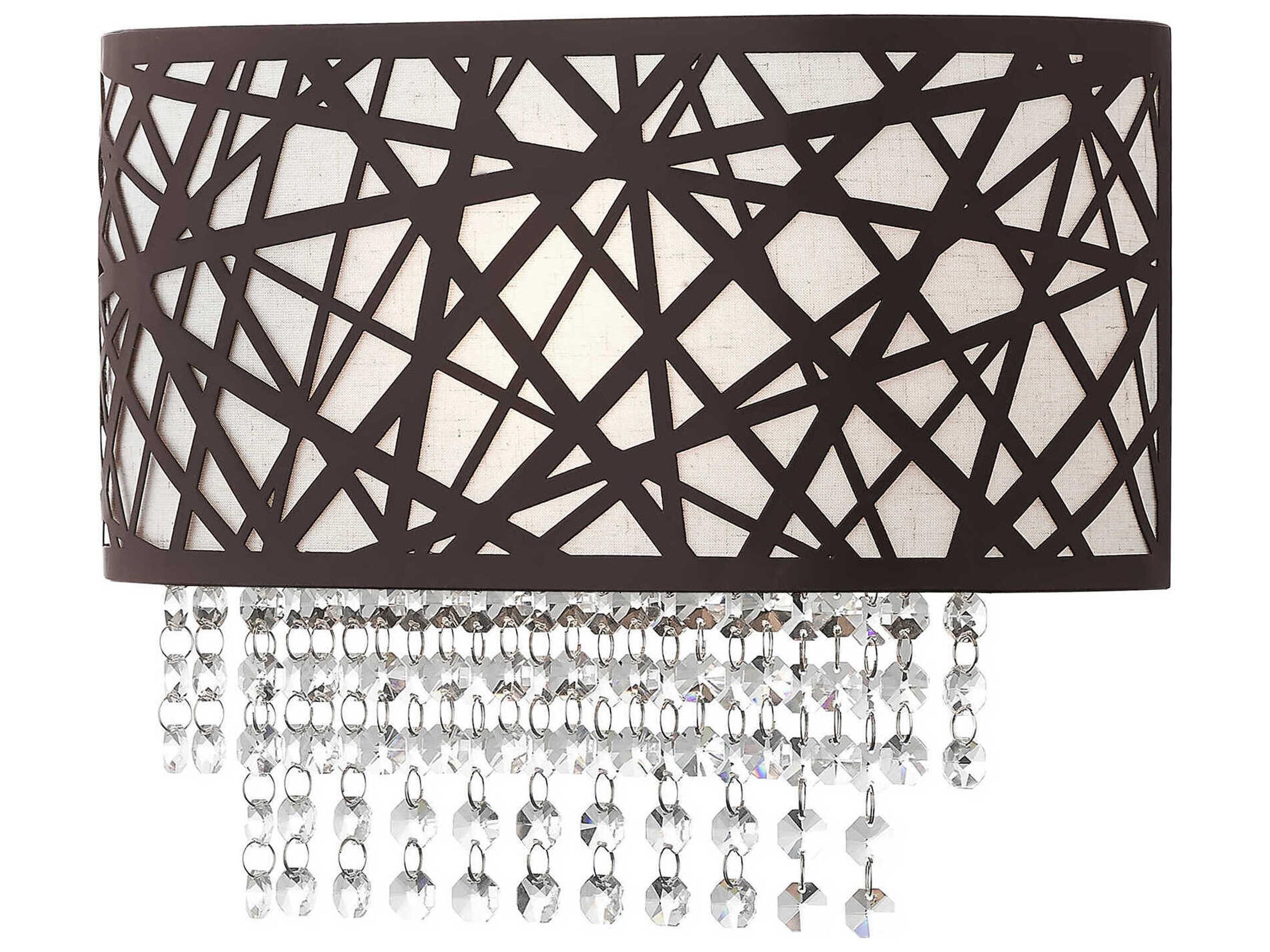 Livex Lighting Allendale 1-Light Bronze Crystal Wall Sconce