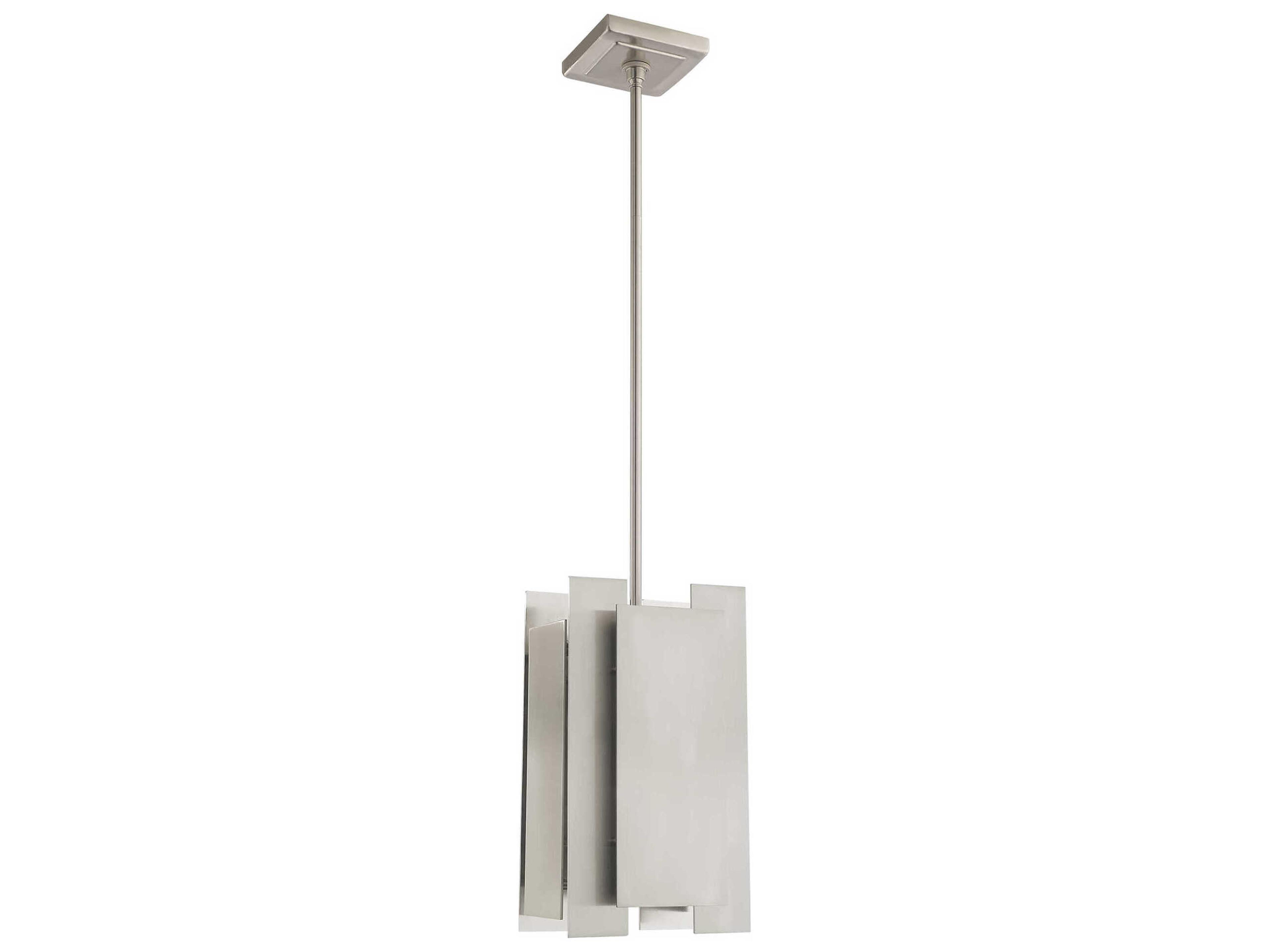 Livex Lighting Varick 1-Light Brushed Nickel Geometric Mini Pendant