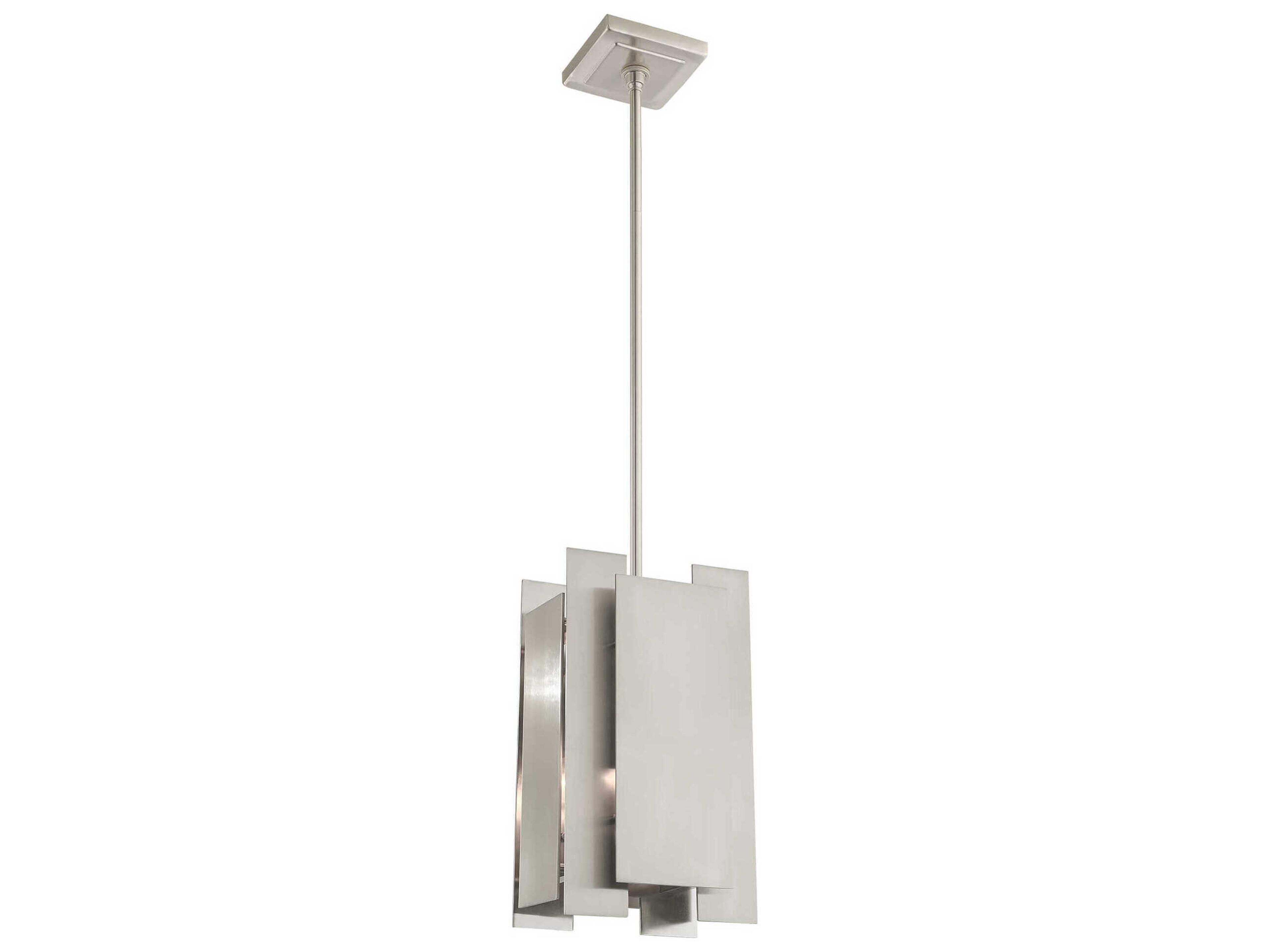 Livex Lighting Varick 1-Light Brushed Nickel Geometric Mini Pendant