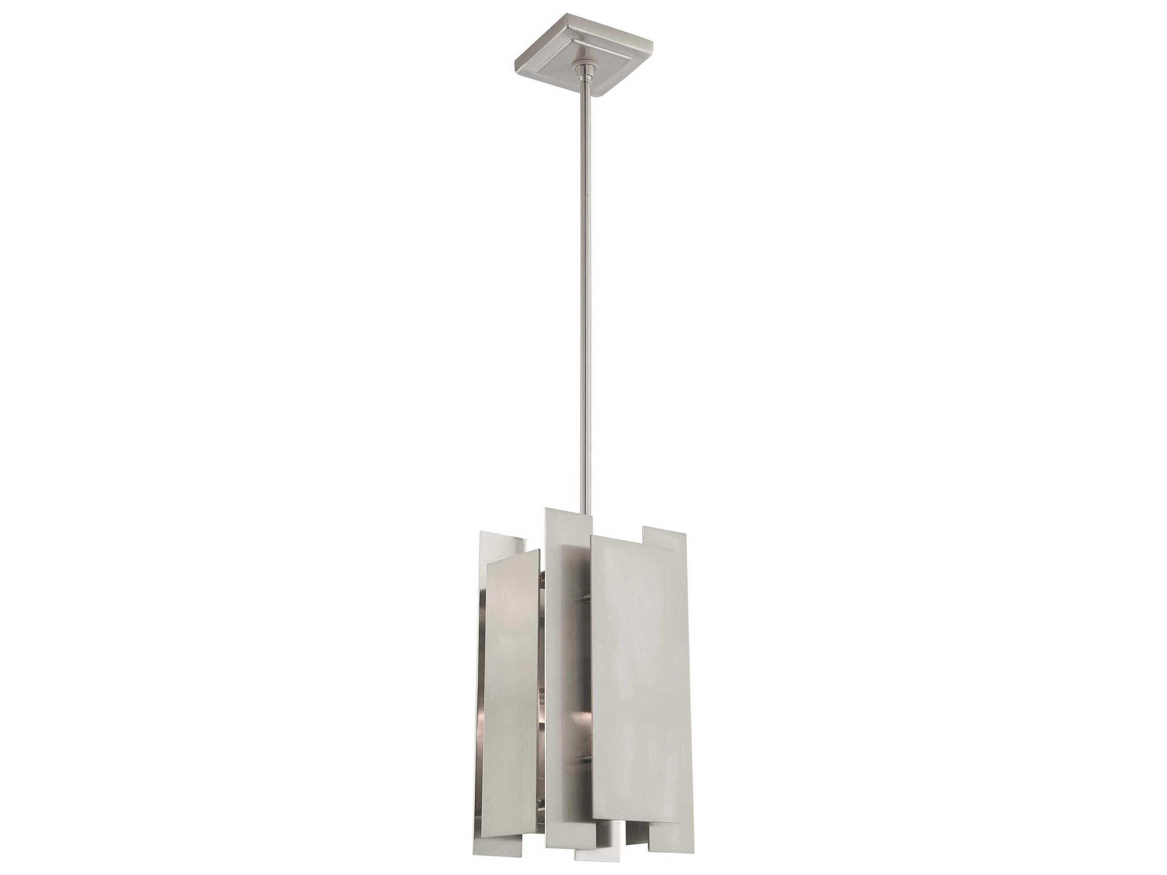 Livex Lighting Varick 1-Light Brushed Nickel Geometric Mini Pendant