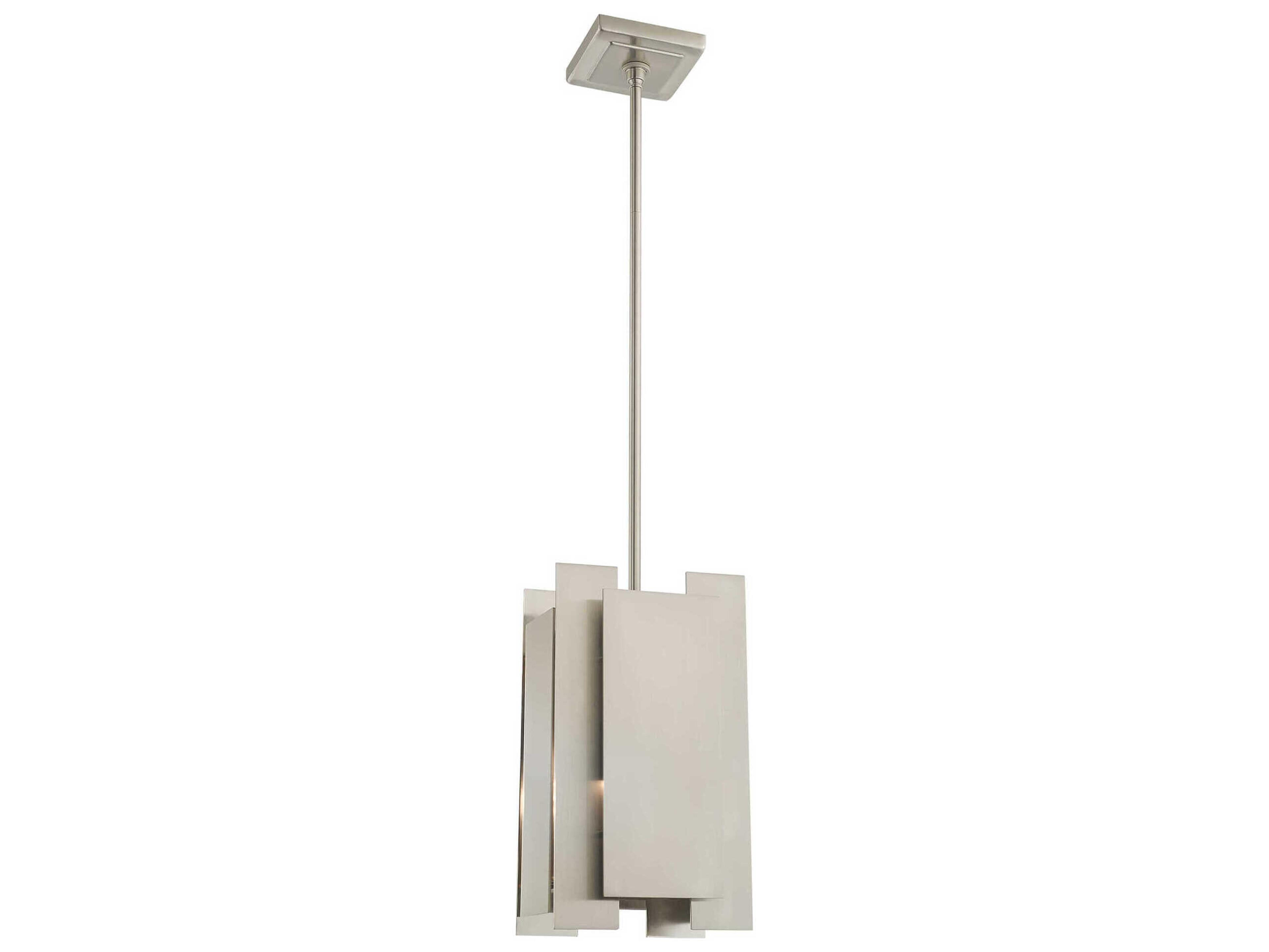 Livex Lighting Varick 1-Light Brushed Nickel Geometric Mini Pendant