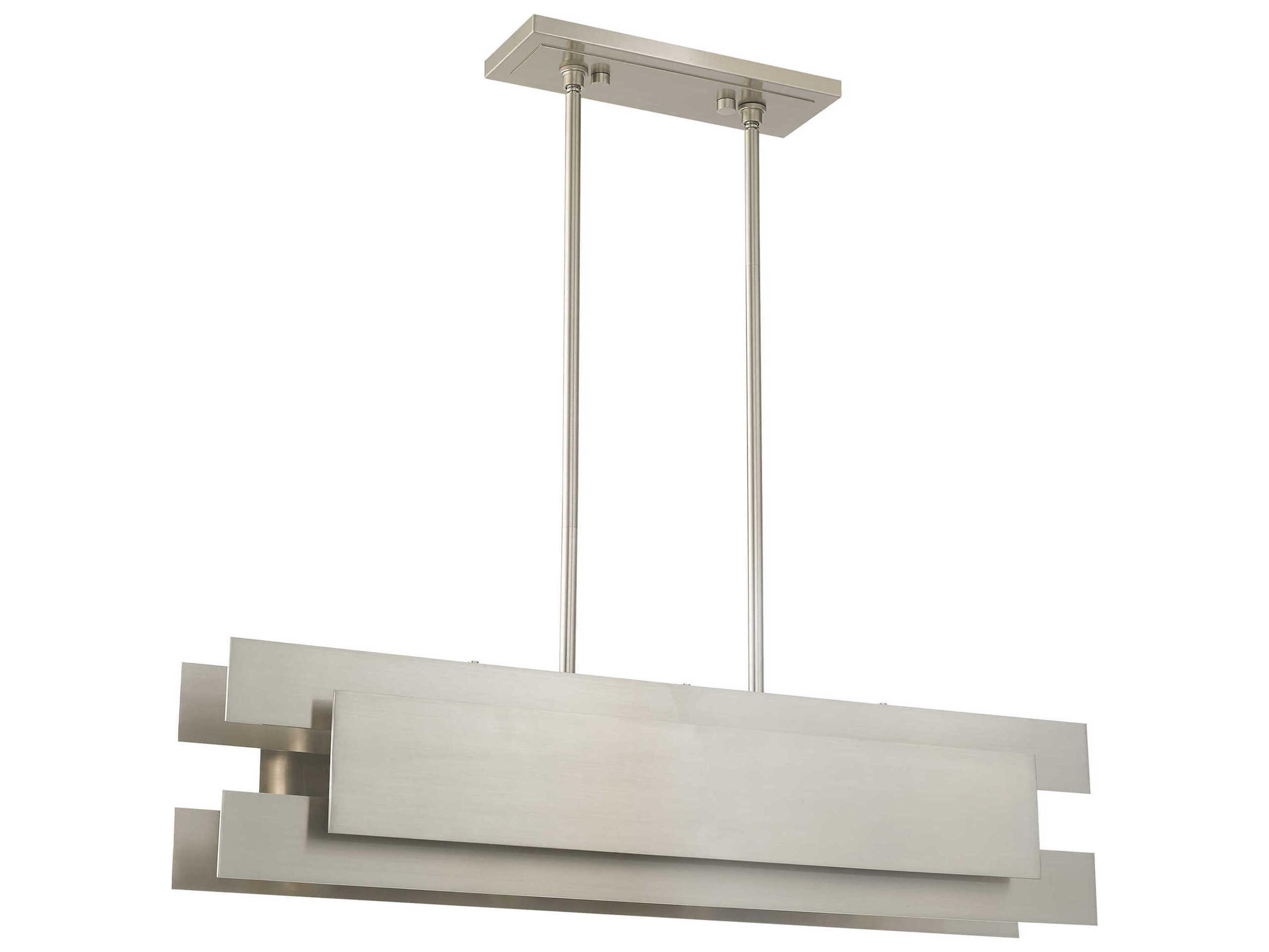 Livex Lighting Varick 4-Light Brushed Nickel Geometric Island Pendant