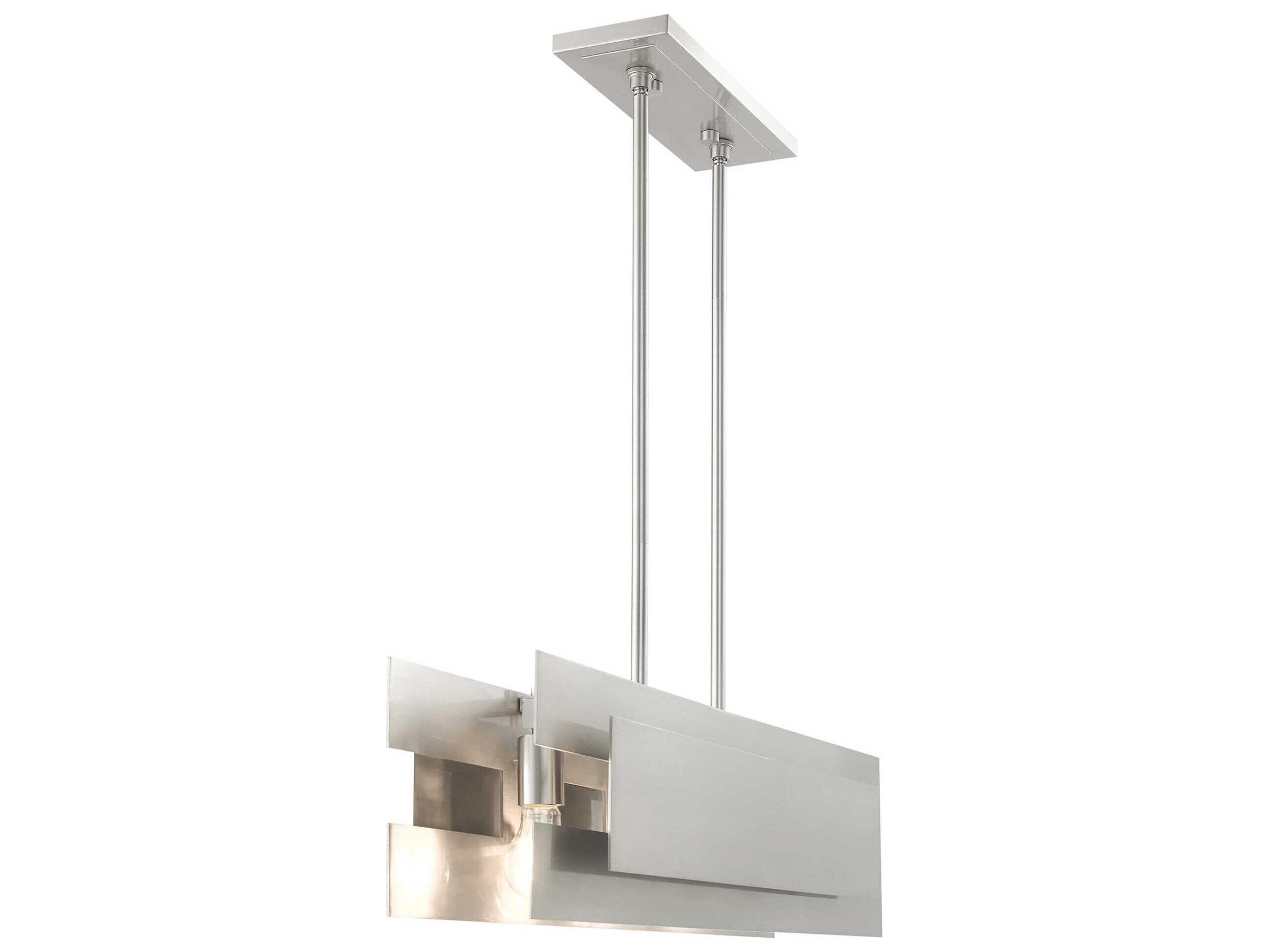 Livex Lighting Varick 4-Light Brushed Nickel Geometric Island Pendant