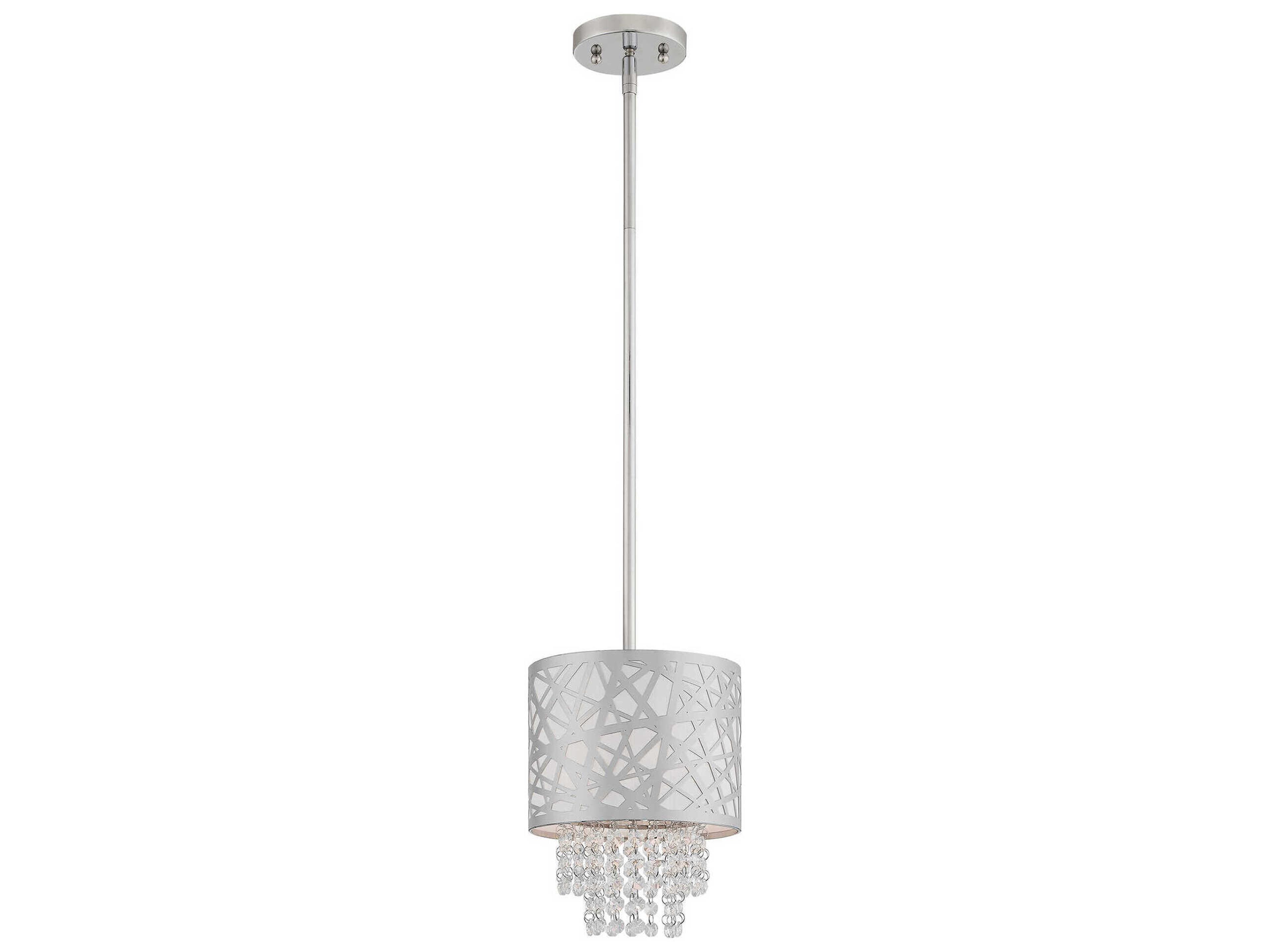 Allendale 1-Light Polished Chrome Crystal Drum Mini Pendant