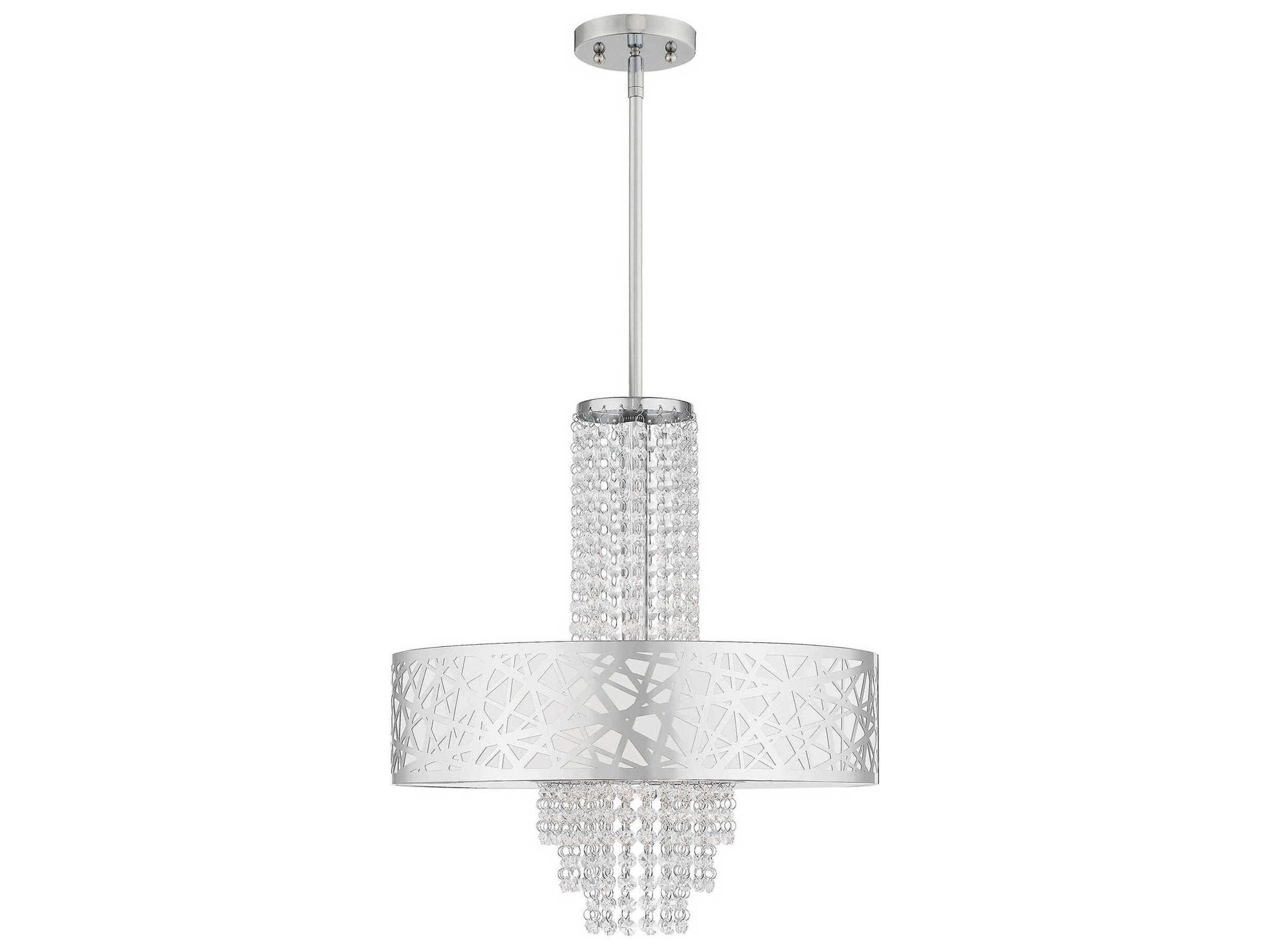 Allendale 4-Light Polished Chrome Crystal Drum Pendant