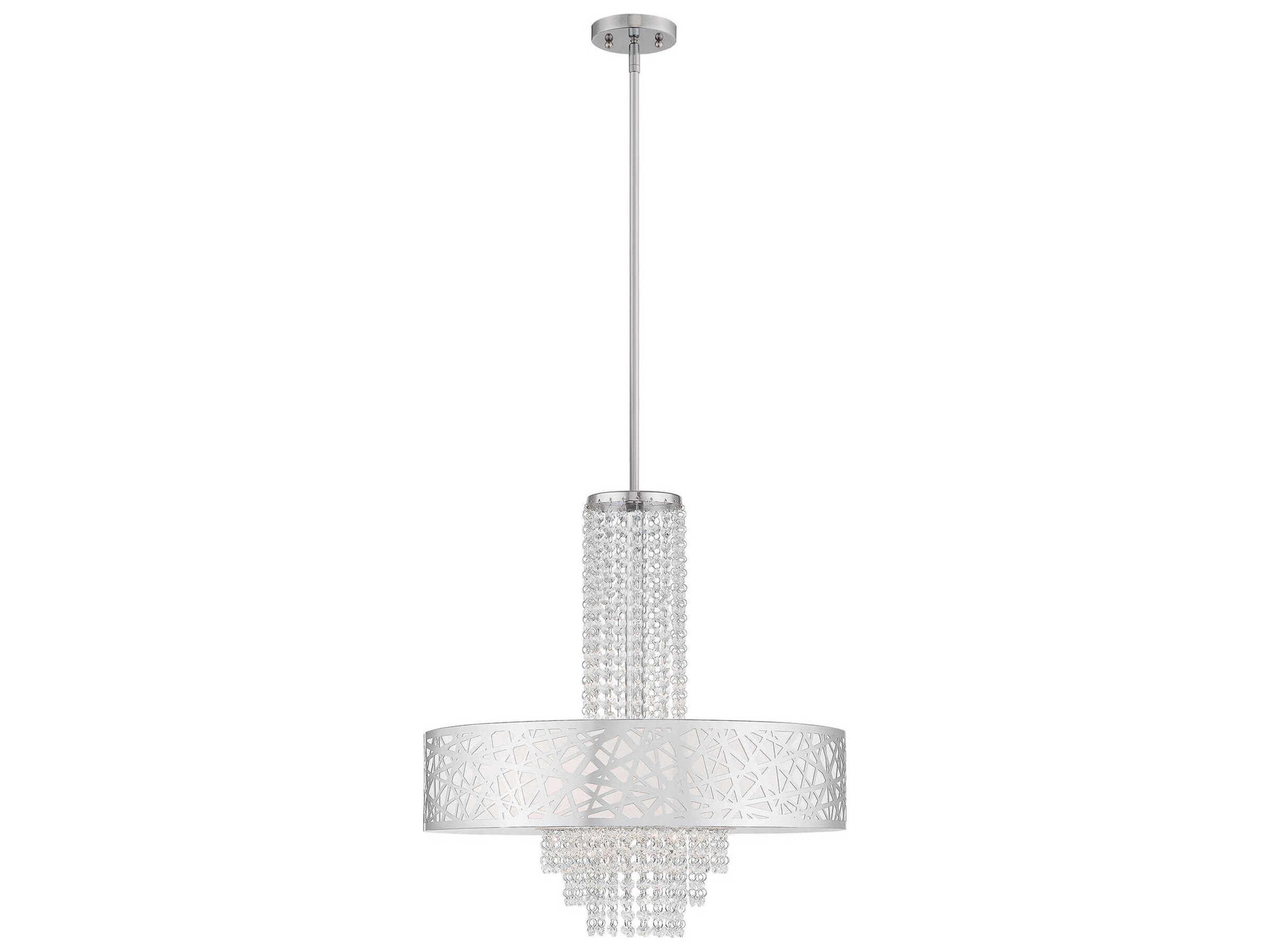 Allendale 5-Light Polished Chrome Crystal Drum Pendant