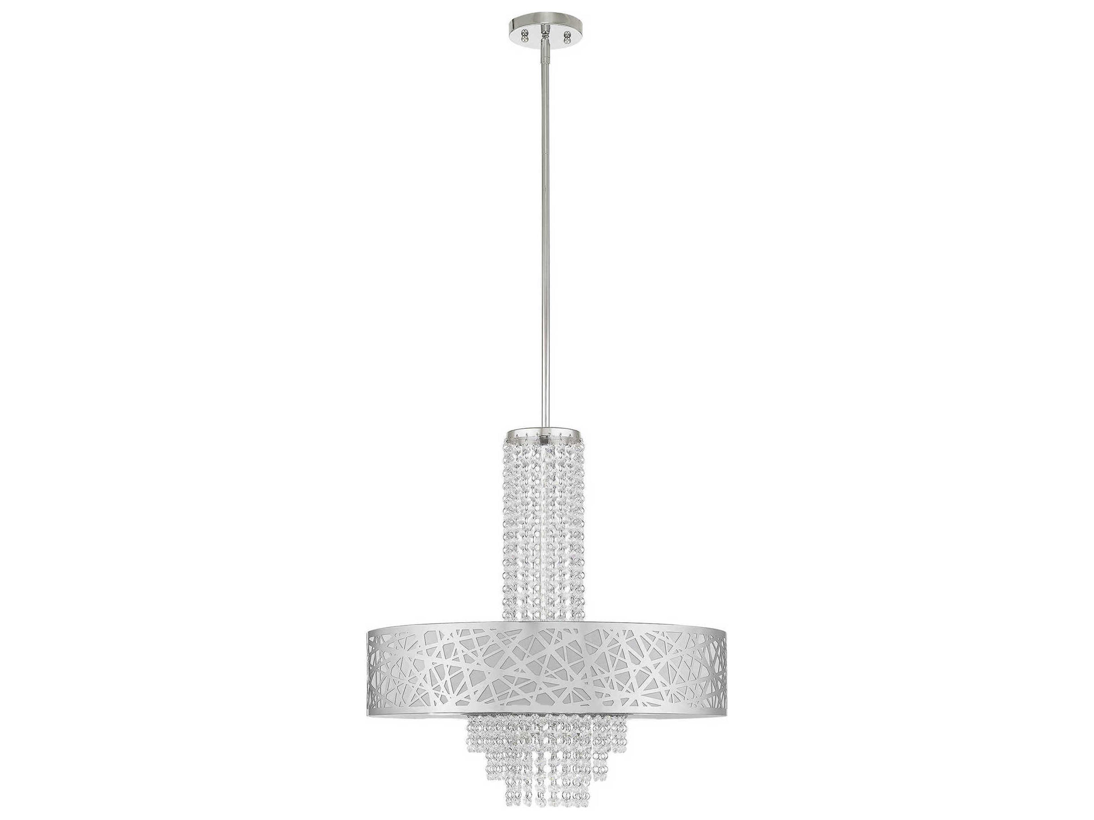 Livex Lighting Allendale 5-Light Polished Chrome Crystal Drum Pendant