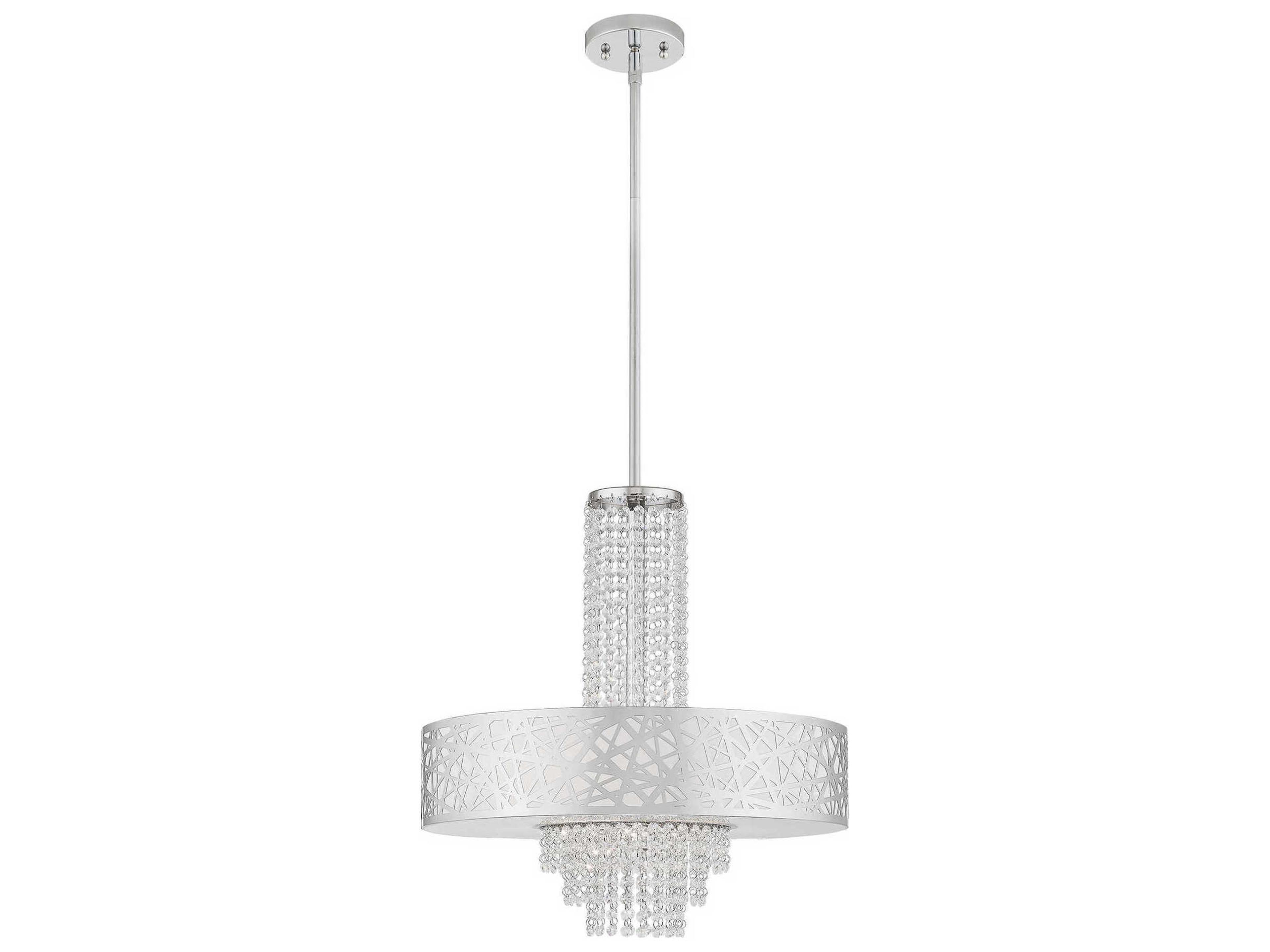Livex Lighting Allendale 5-Light Polished Chrome Crystal Drum Pendant