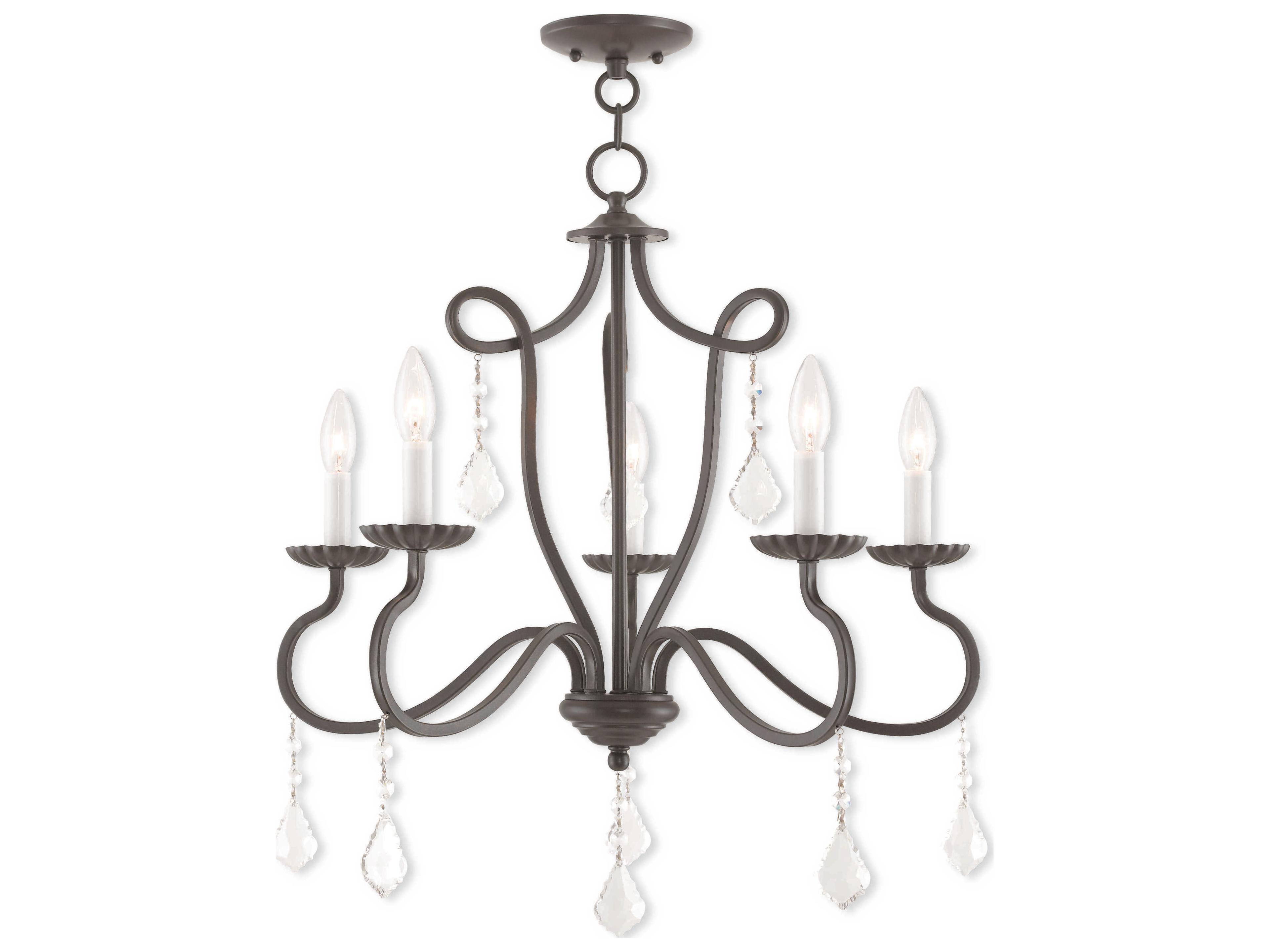 Callisto 5-Light English Bronze Crystal Candelabra Chandelier