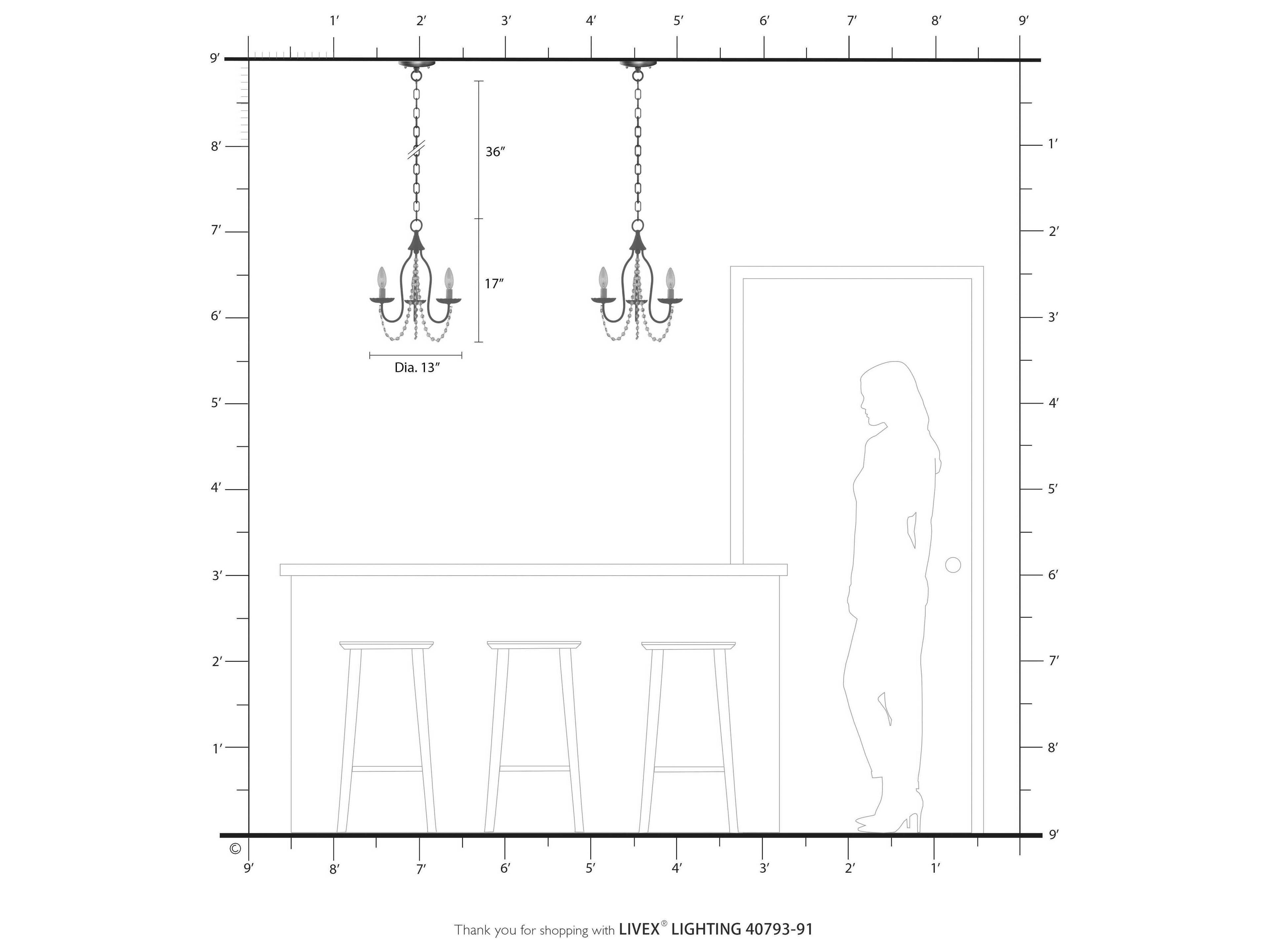 Livex Lighting Alessia 3-Light Brushed Nickel Crystal Candelabra Chandelier