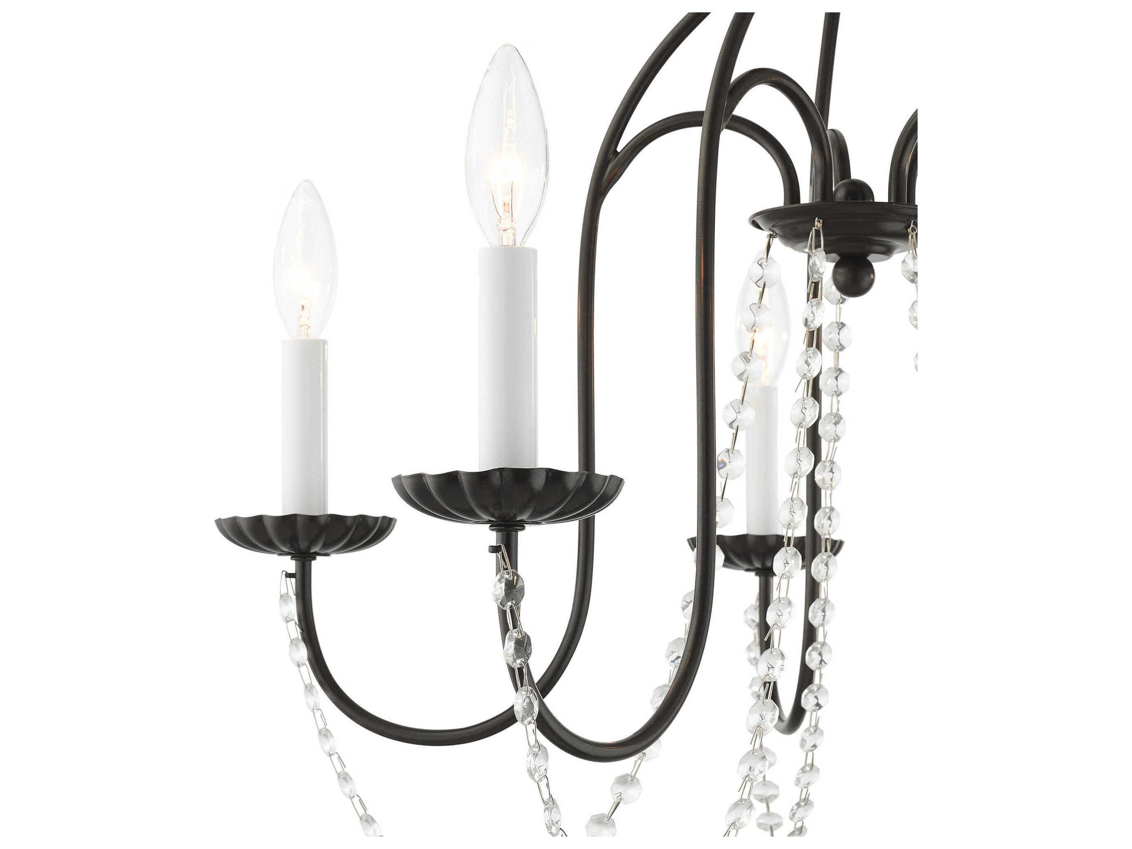 Livex Lighting Alessia 5-Light English Bronze Crystal Candelabra Chandelier