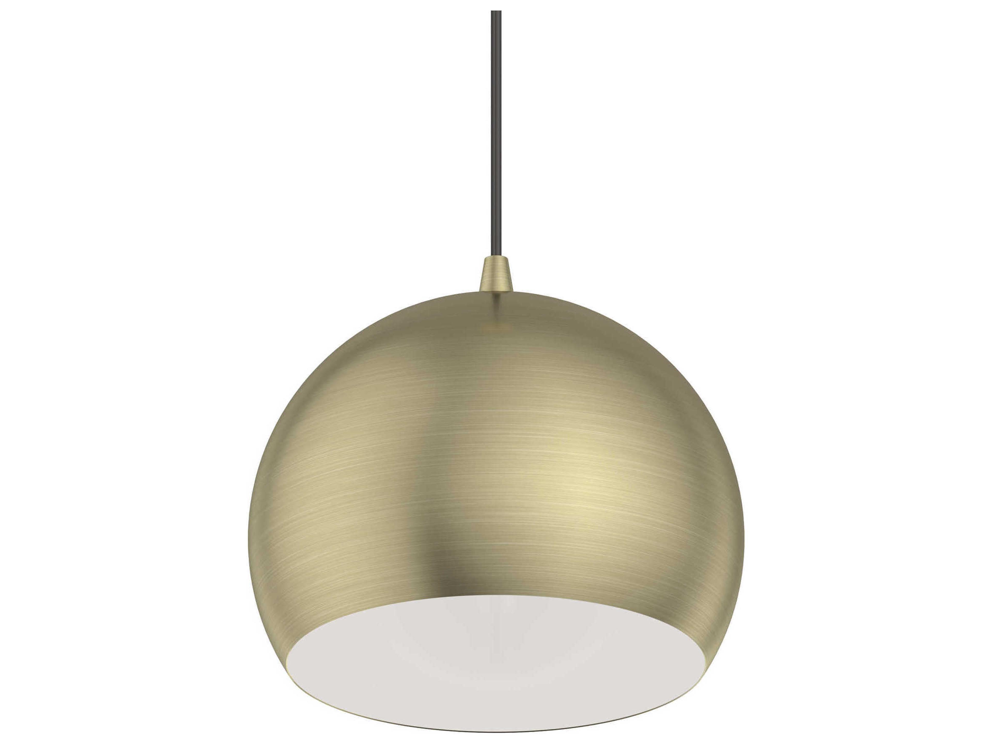 Livex Lighting Piedmont 1-Light Antique Brass White Dome Geometric Mini Pendant