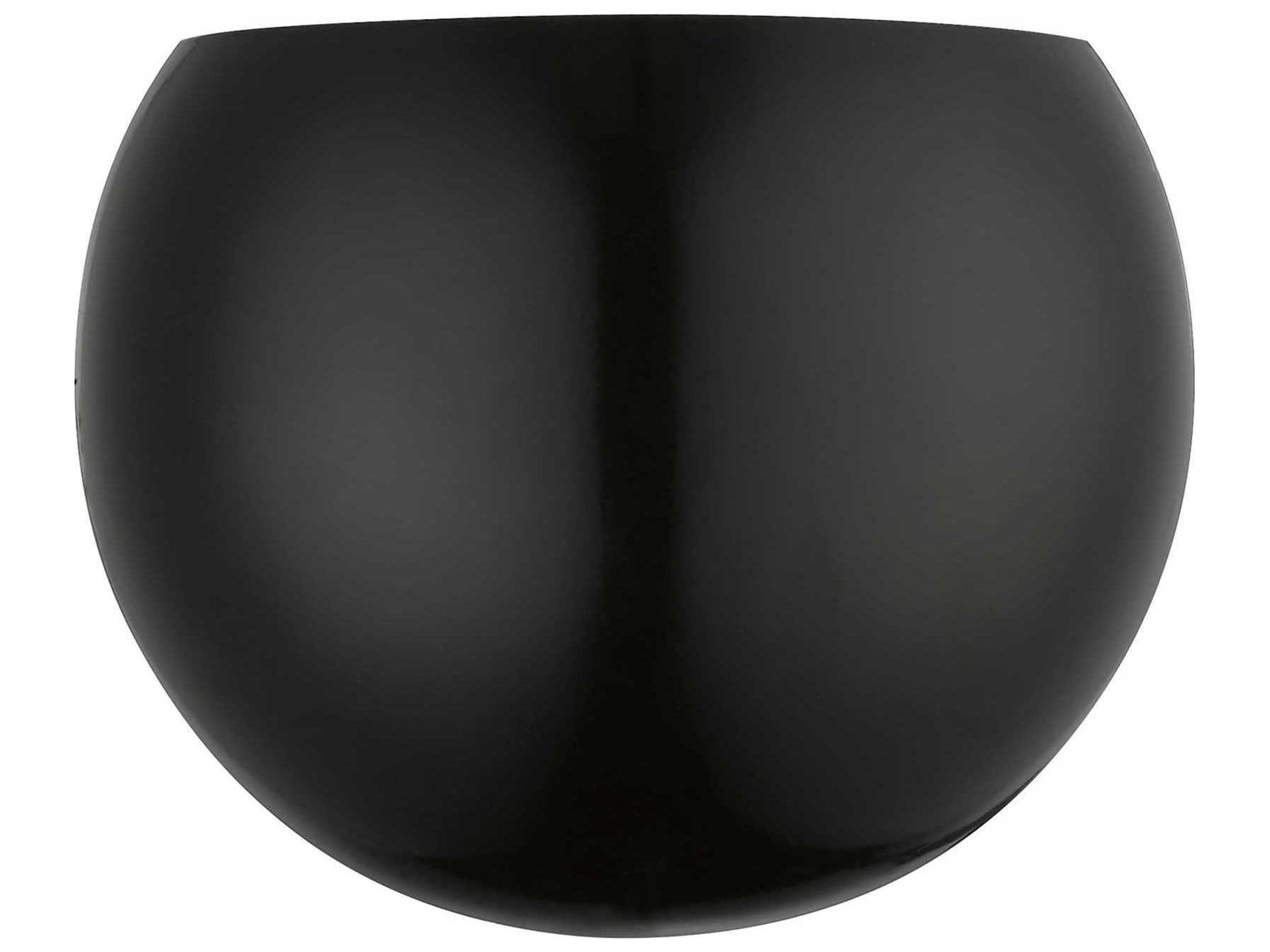 Piedmont 1-Light Shiny Black White Wall Sconce